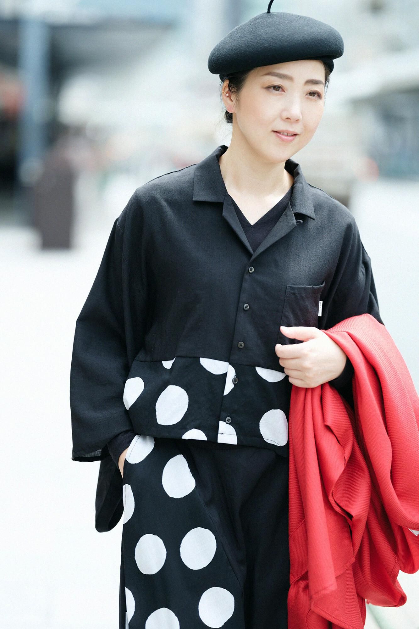 平纹细布开放领obi长袍（Kaikin obisoi） /湿羽毛颜色（nuarairo）x suigyoku