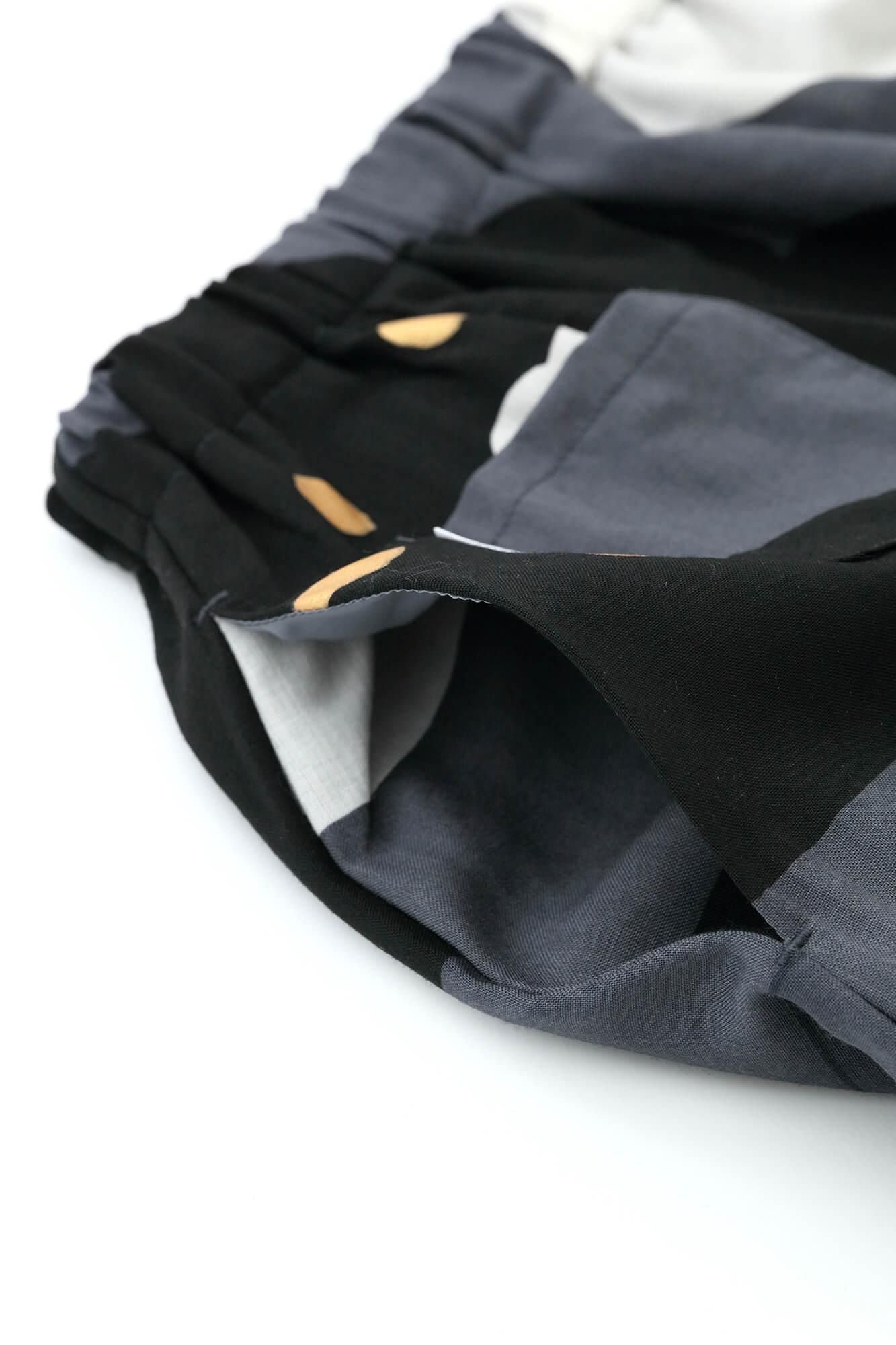 Muslin Wool Long Skirt / Dark Grey Smile