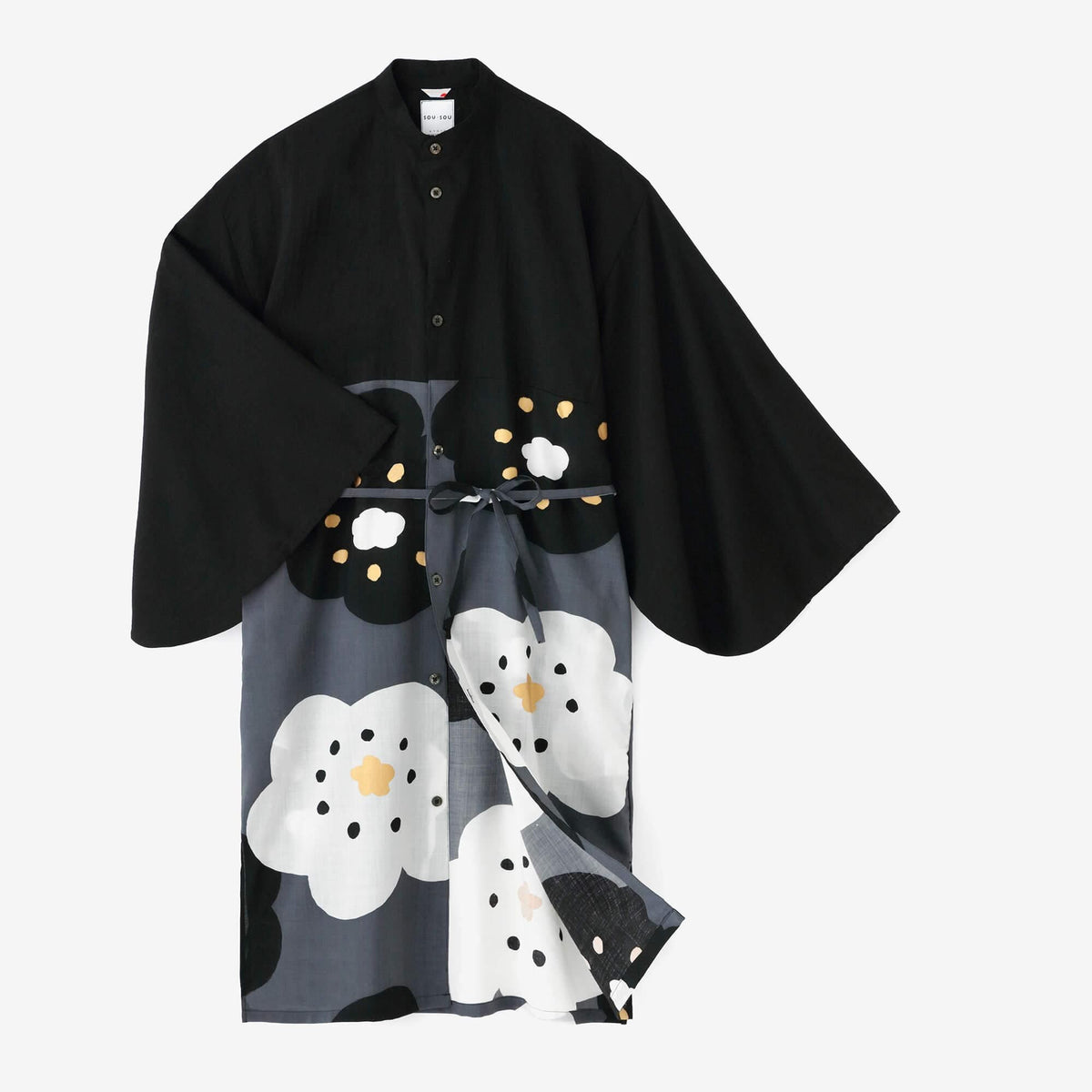 SOU・SOU京都　ワンピース　モスリン薙刀かり衣　新品タグ付き モスリン 薙刀かり衣（なぎなたかりごろも）／濡羽色（ぬれば