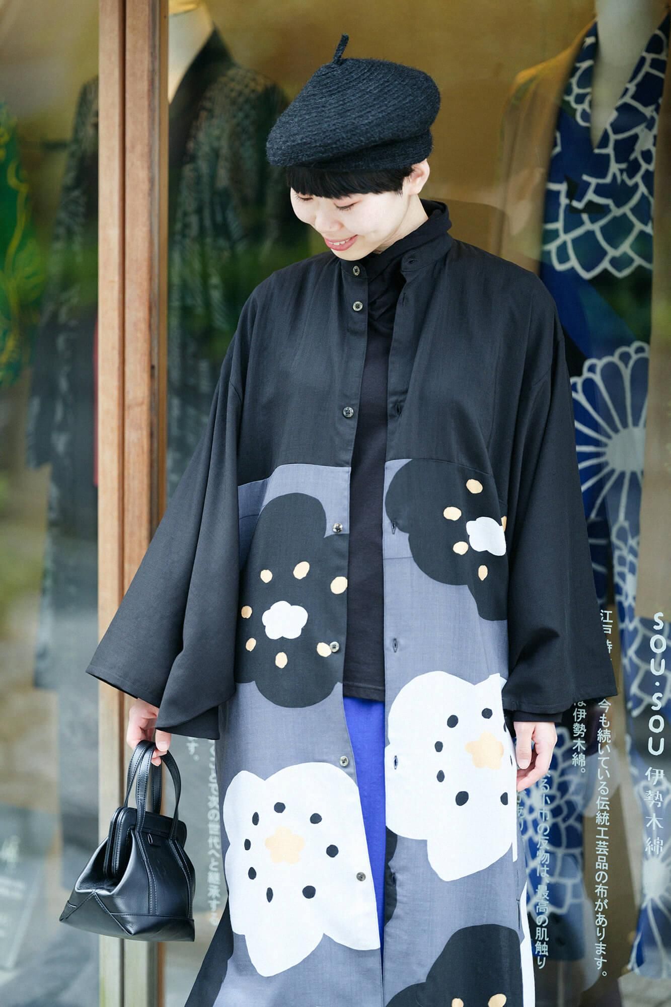 SOU・ SOU 傾衣　モスリン筒下 /濡羽色 モスリン 双筒衣（そうとうい）／濡羽色（ぬればいろ）