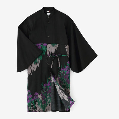 【net限定20%OFF】モスリン 薙刀かり衣（なぎなたかりごろも）／濡羽色（ぬればいろ）×光琳（こうりん） 燕子花図屏風（かきつばたずびょうぶ） 写し（うつし）