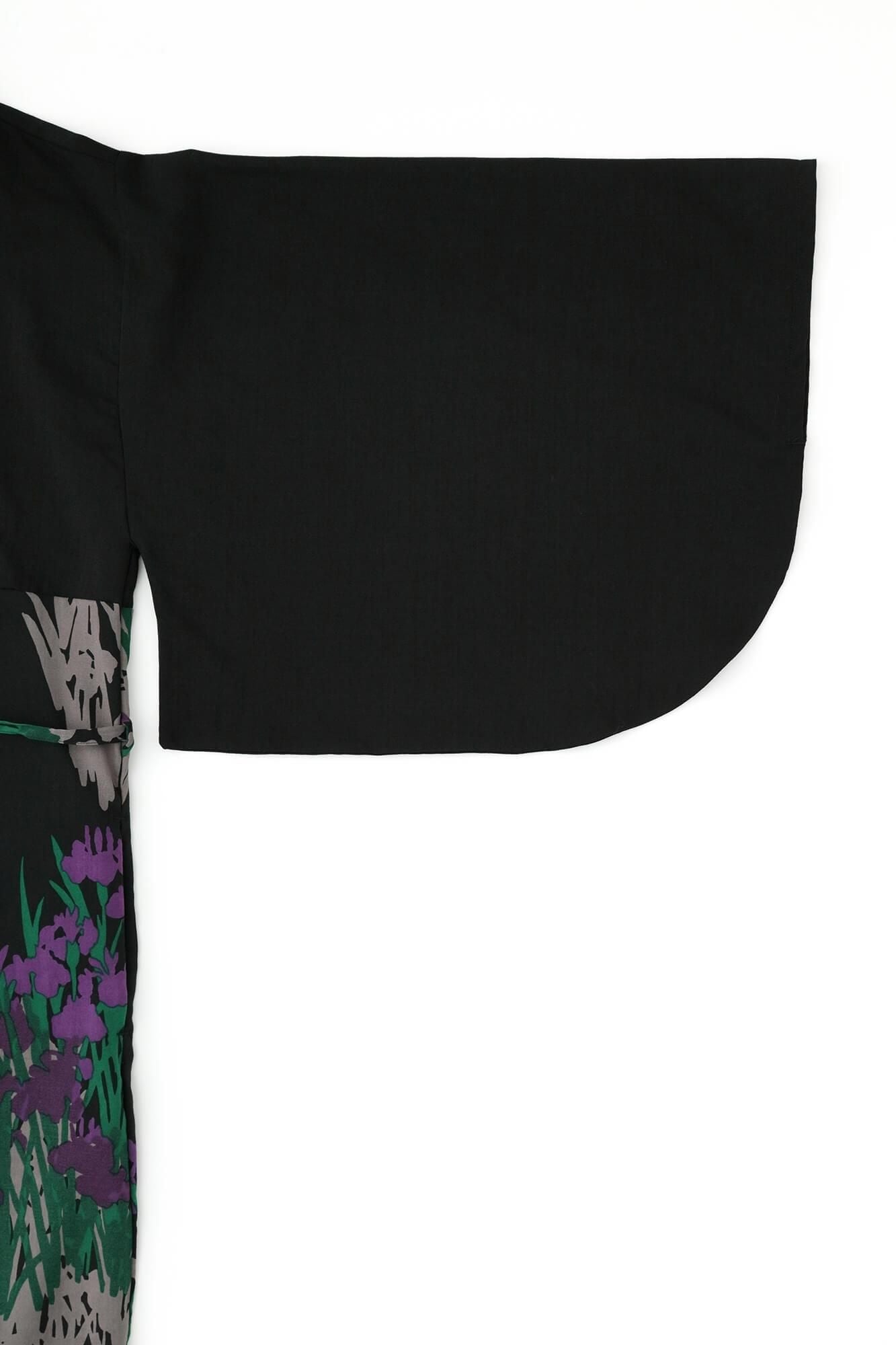 【net限定20%OFF】モスリン 薙刀かり衣（なぎなたかりごろも）／濡羽色（ぬればいろ）×光琳（こうりん） 燕子花図屏風（かきつばたずびょうぶ） 写し（うつし）