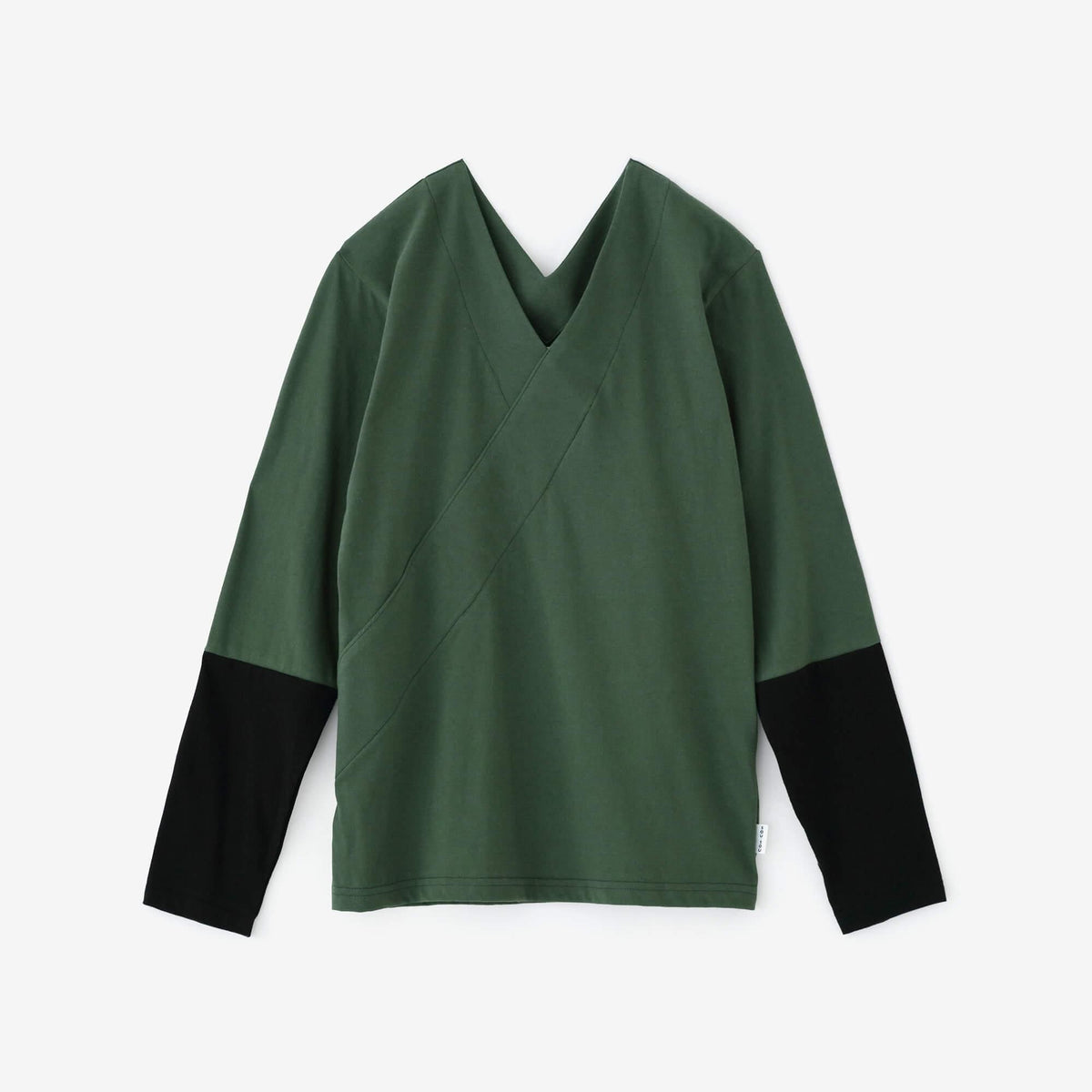 そうくん◆新品 アルジ－◆シア－ラインパ－カ－ 160 抜衿ジバン 違い袖 三〇単／青苔（あおごけ）×濡羽色（ぬればいろ）