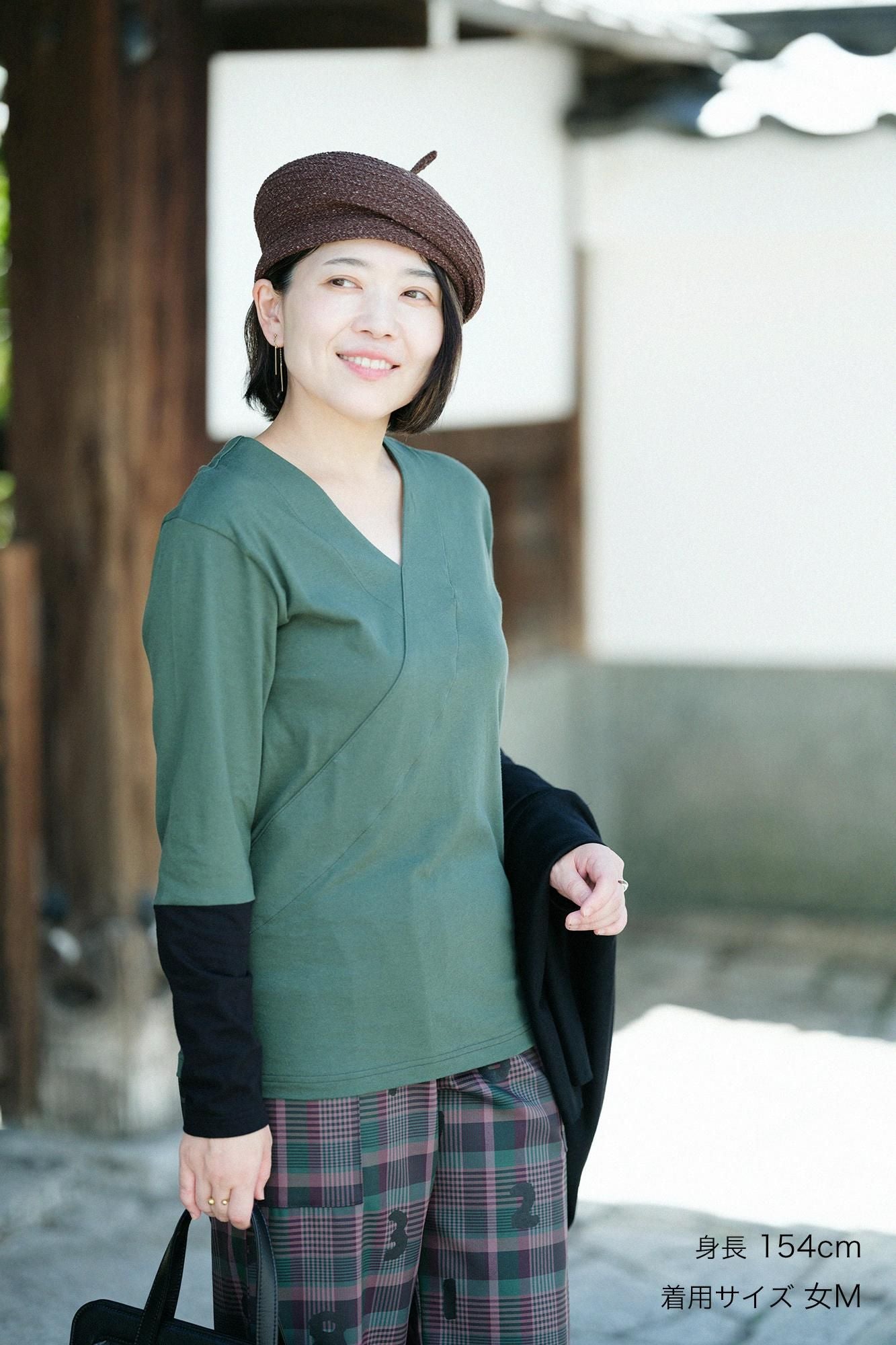 No-collar Jiban Different sleeves 30 single / green moss (Aogoke) x nurebairo