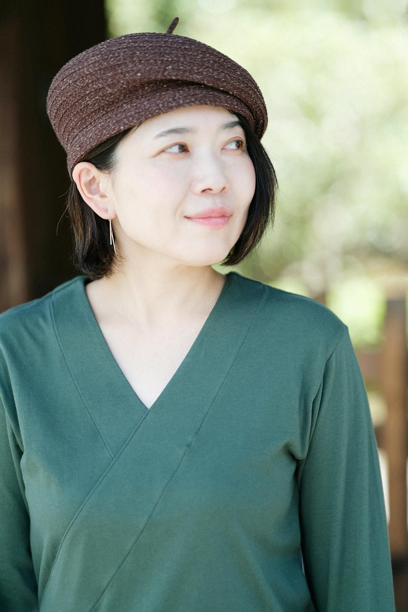 No-collar Jiban Different sleeves 30 single / green moss (Aogoke) x nurebairo