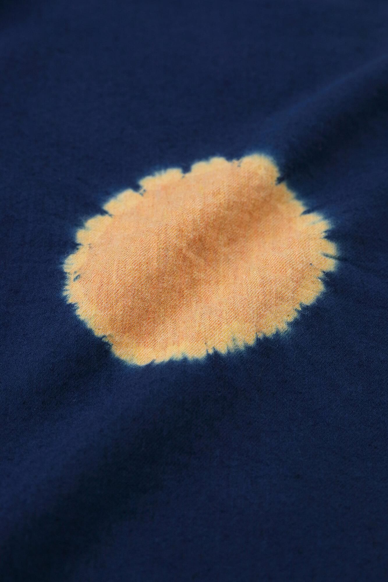 Kinkiyo Shibori、Menke Ayaori、Soui、Ue/大圆点、深蓝色 x 黄褐色