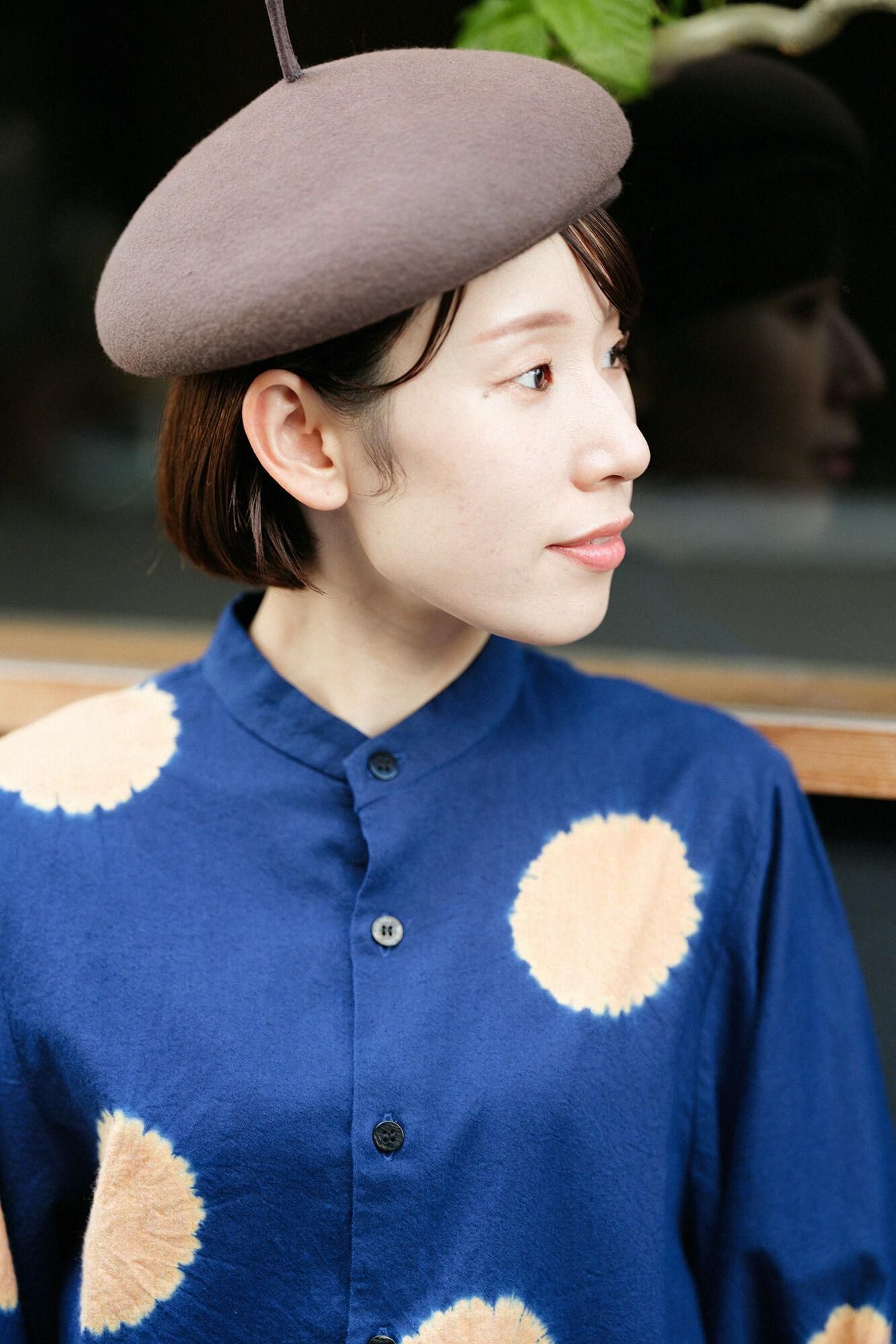 Kinkiyo Shibori、Menke Ayaori、Soui、Ue/大圆点、深蓝色 x 黄褐色