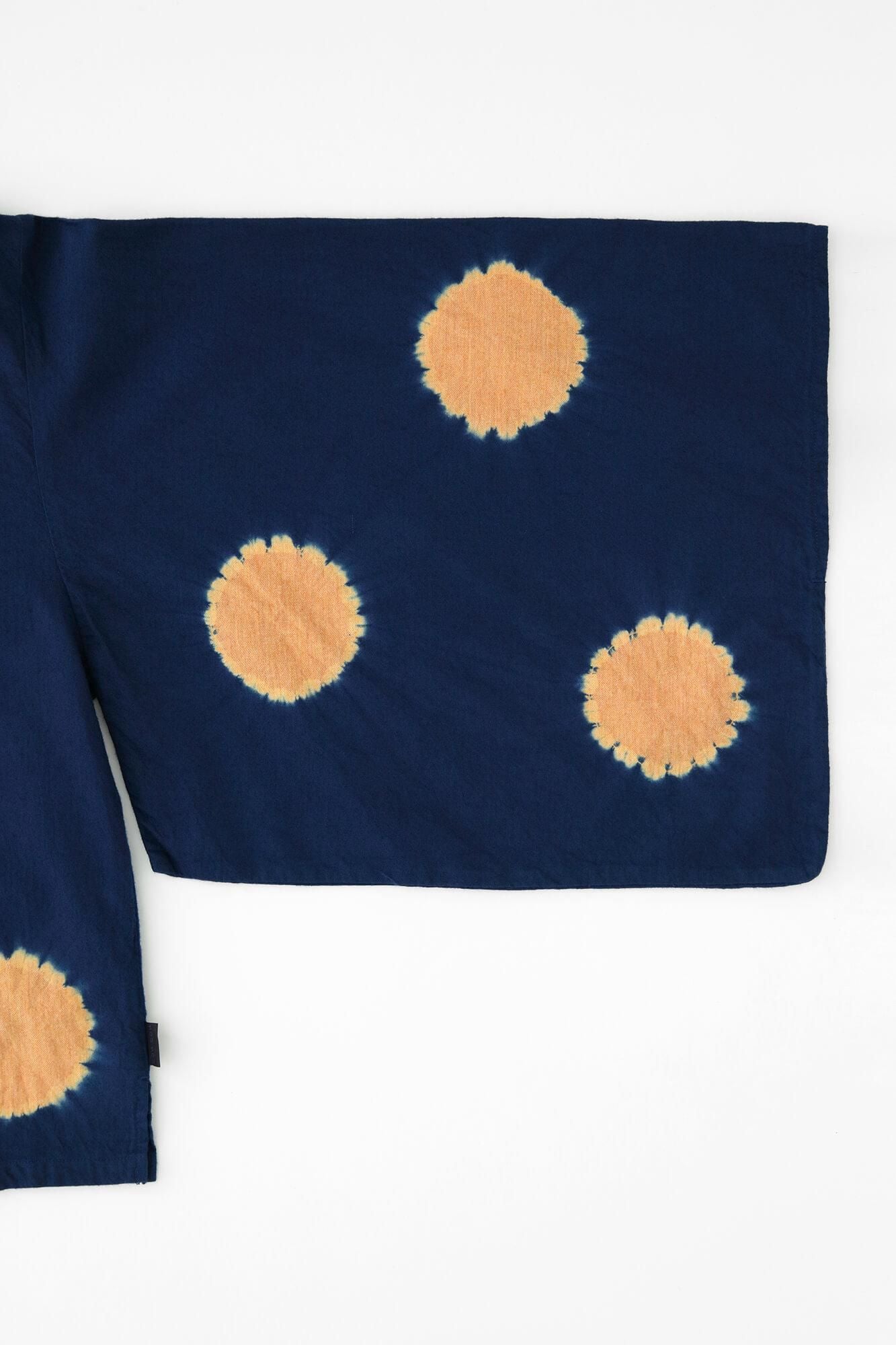 Kinkiyo Shibori、Menke Ayaori、Soui、Ue/大圆点、深蓝色 x 黄褐色