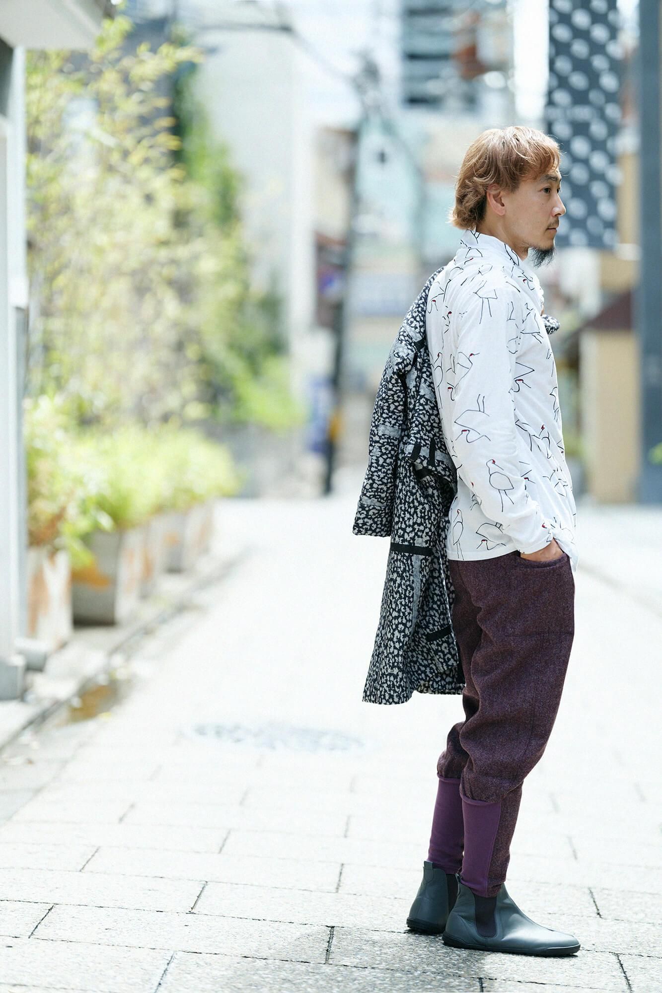 紡毛（ぼうもう） 裁付（たっつけ）えんゆう穿き／葡萄鼠（ぶどうねず）