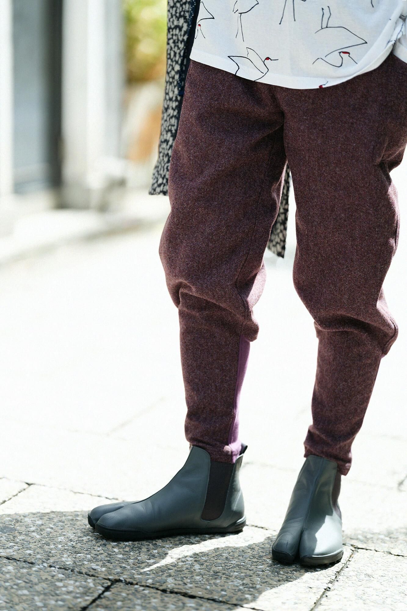 紡毛（ぼうもう） 裁付（たっつけ）えんゆう穿き／葡萄鼠（ぶどうねず）