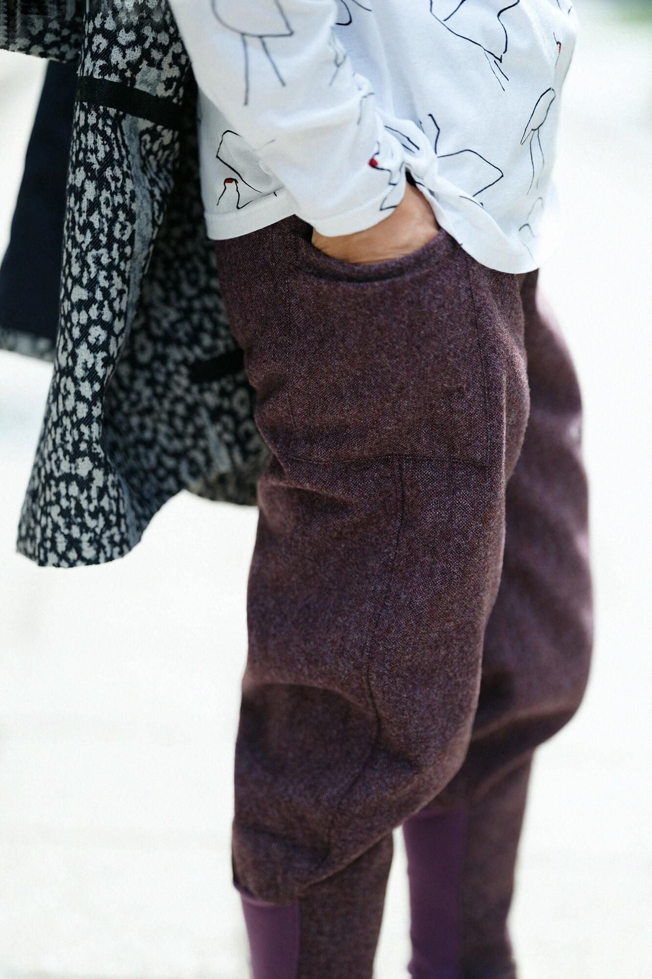 紡毛（ぼうもう） 裁付（たっつけ）えんゆう穿き／葡萄鼠（ぶどうねず）