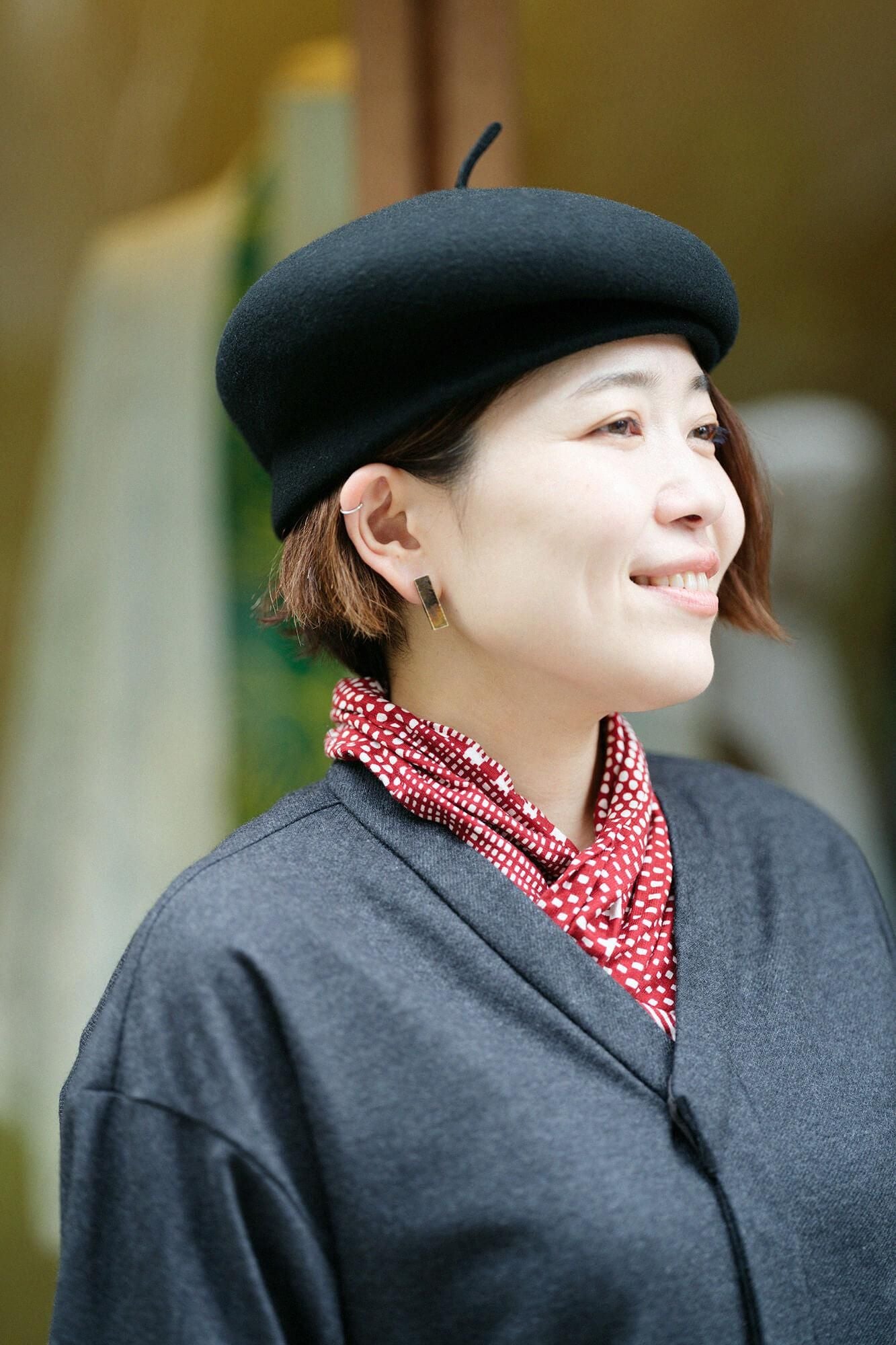 【net限定】梳毛（そもう） カージー編 薙刀かり衣（なぎなたかりごろも） 細衿（さざれえり）／濃灰（こいはい）