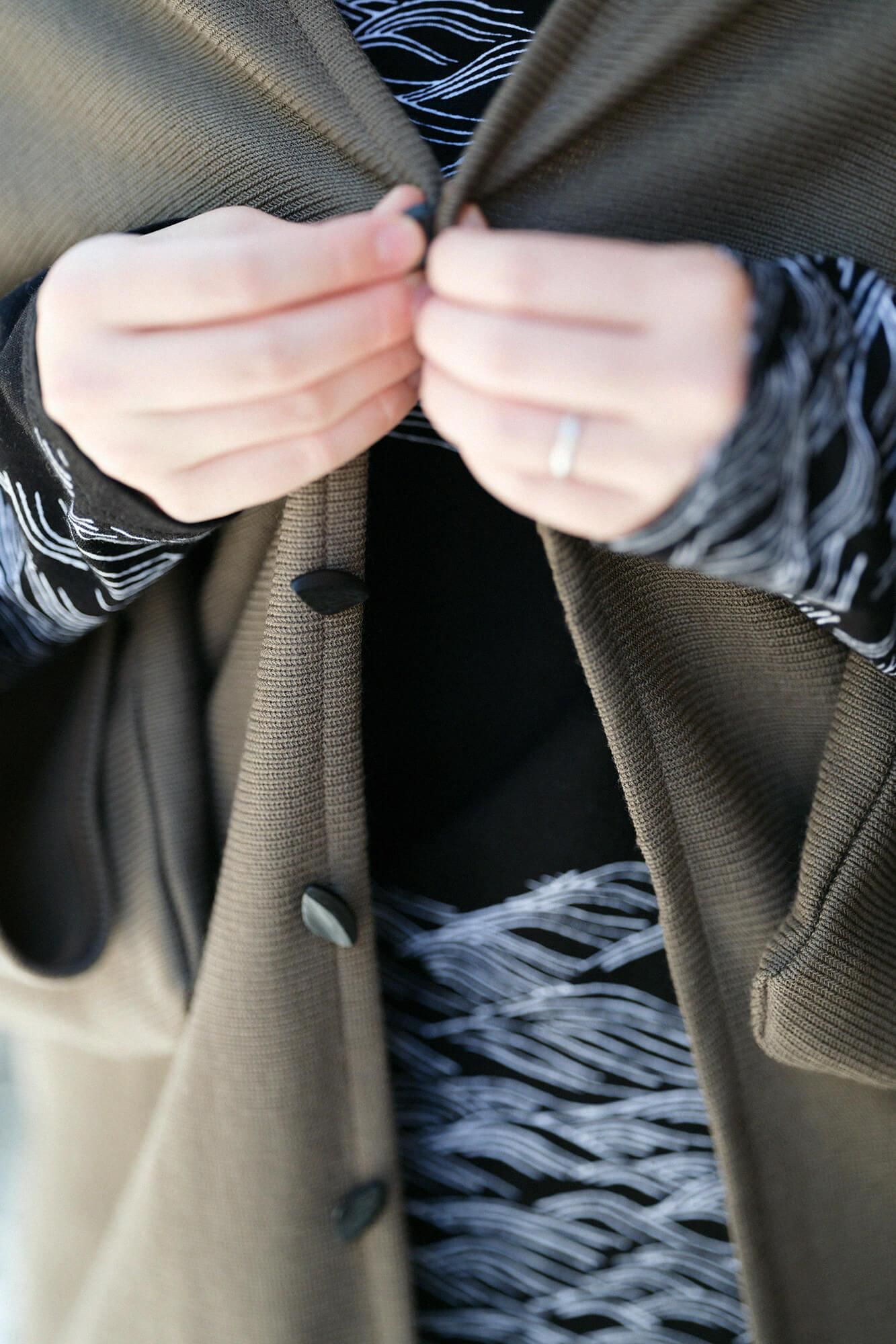 Combed Yarn Hatsuki Cardigan / Charcoal Brown