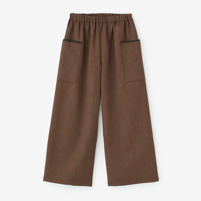 Combed Yarn Square Pockets Monpe Pants / Brown