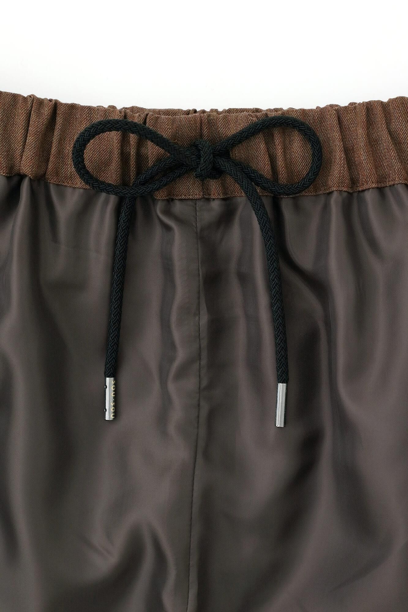 梳毛 方袋寬褲／棕灰色