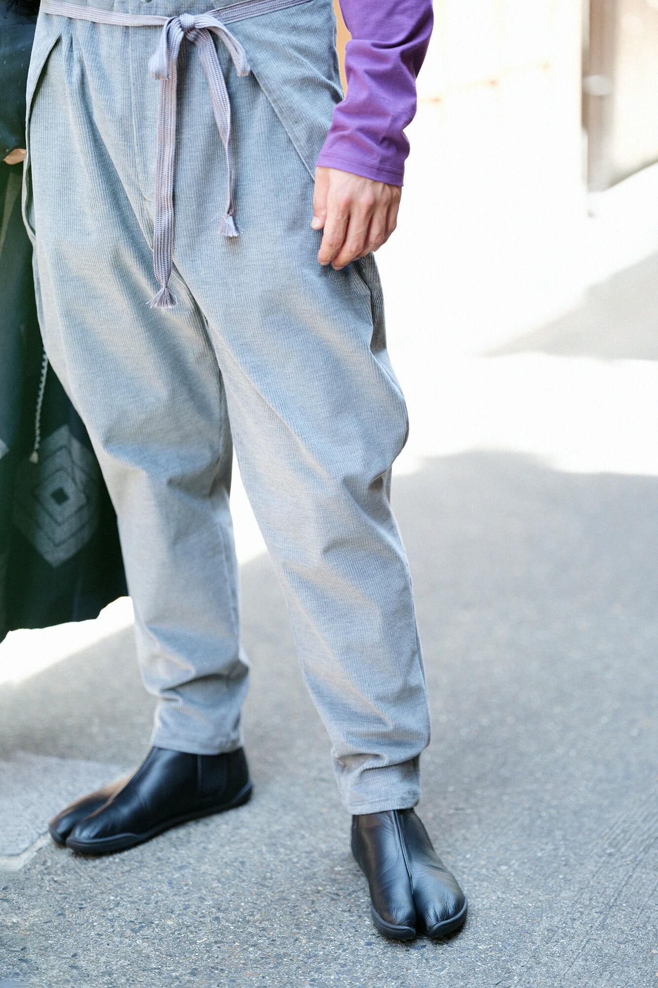 侧面果皮皮革tabi袜子，底部/湿翅（不锈钢）