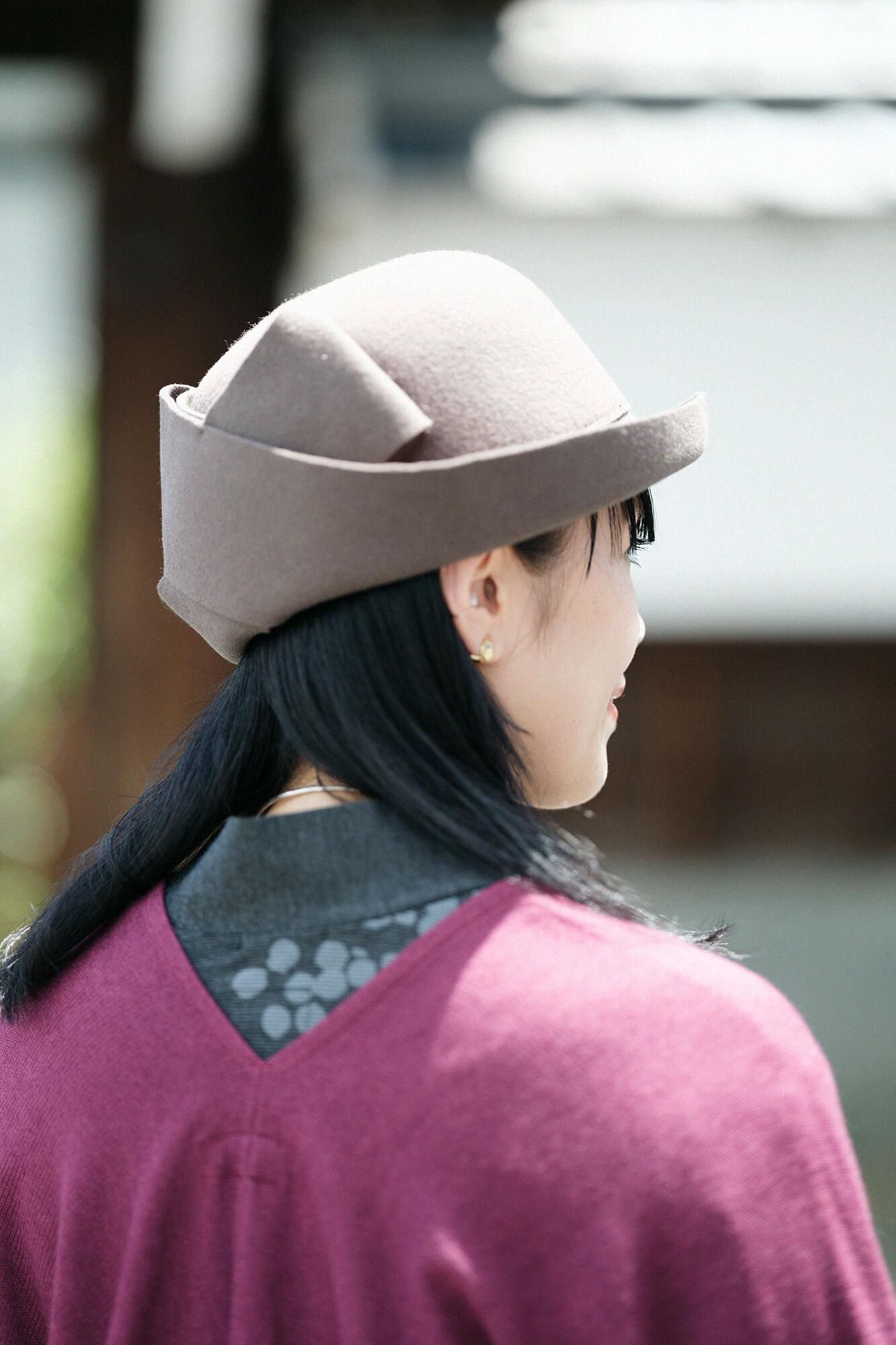 net限定】たばた絞り 梳毛（そもう） はつき／染め分け 濃紫（こき