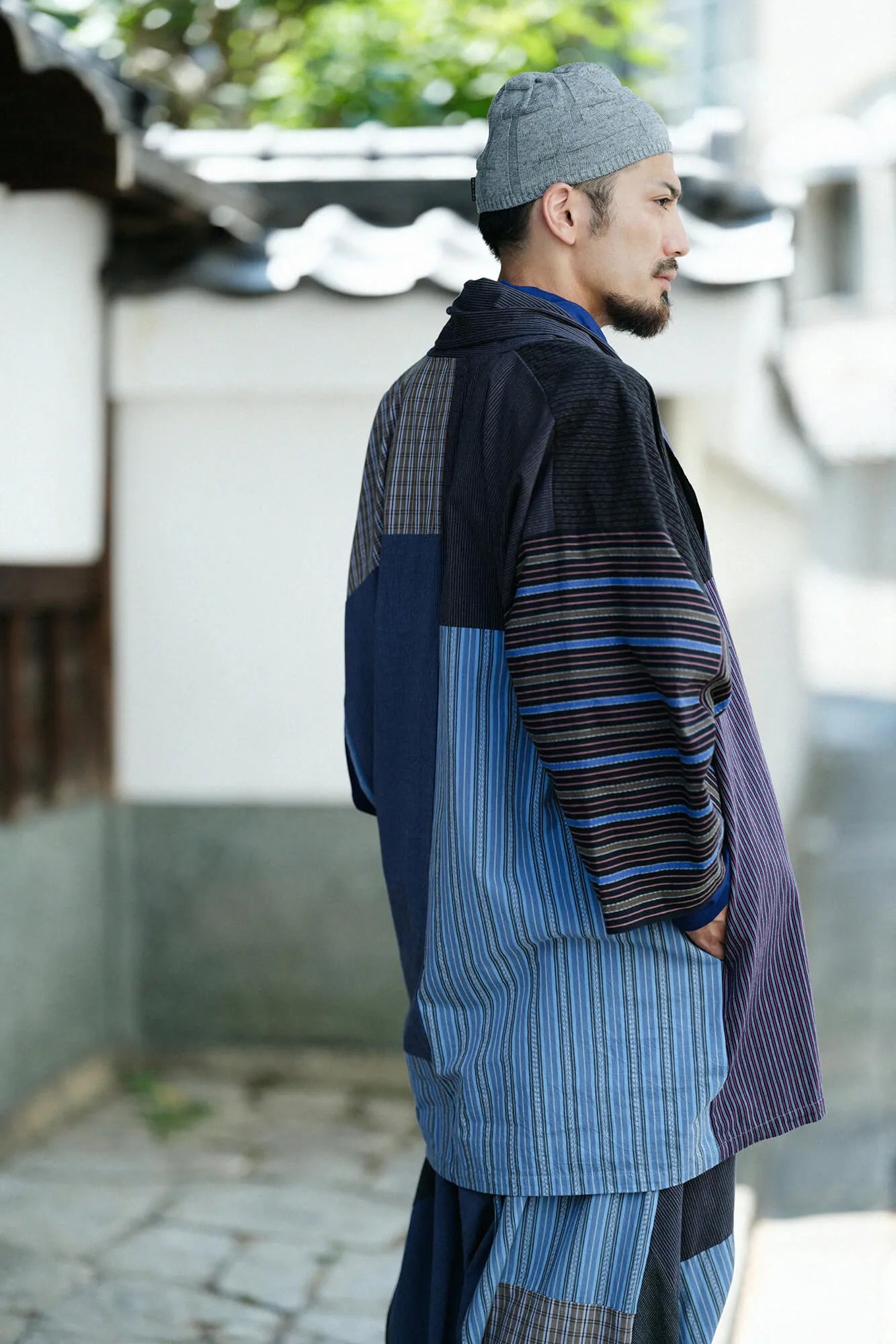 '身長：'173cm,'着用サイズ：'L,'※洗濯後寸法のものを着用',左下