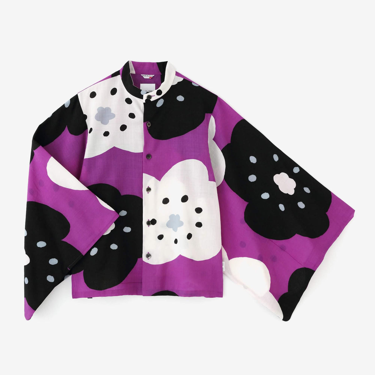 SOU・SOU ソウソウ　モスリン 開襟帯草衣　濃紫×華麗 モスリン 草衣（そうい） 上（うえ）／ほほえみ 京紫（きょう