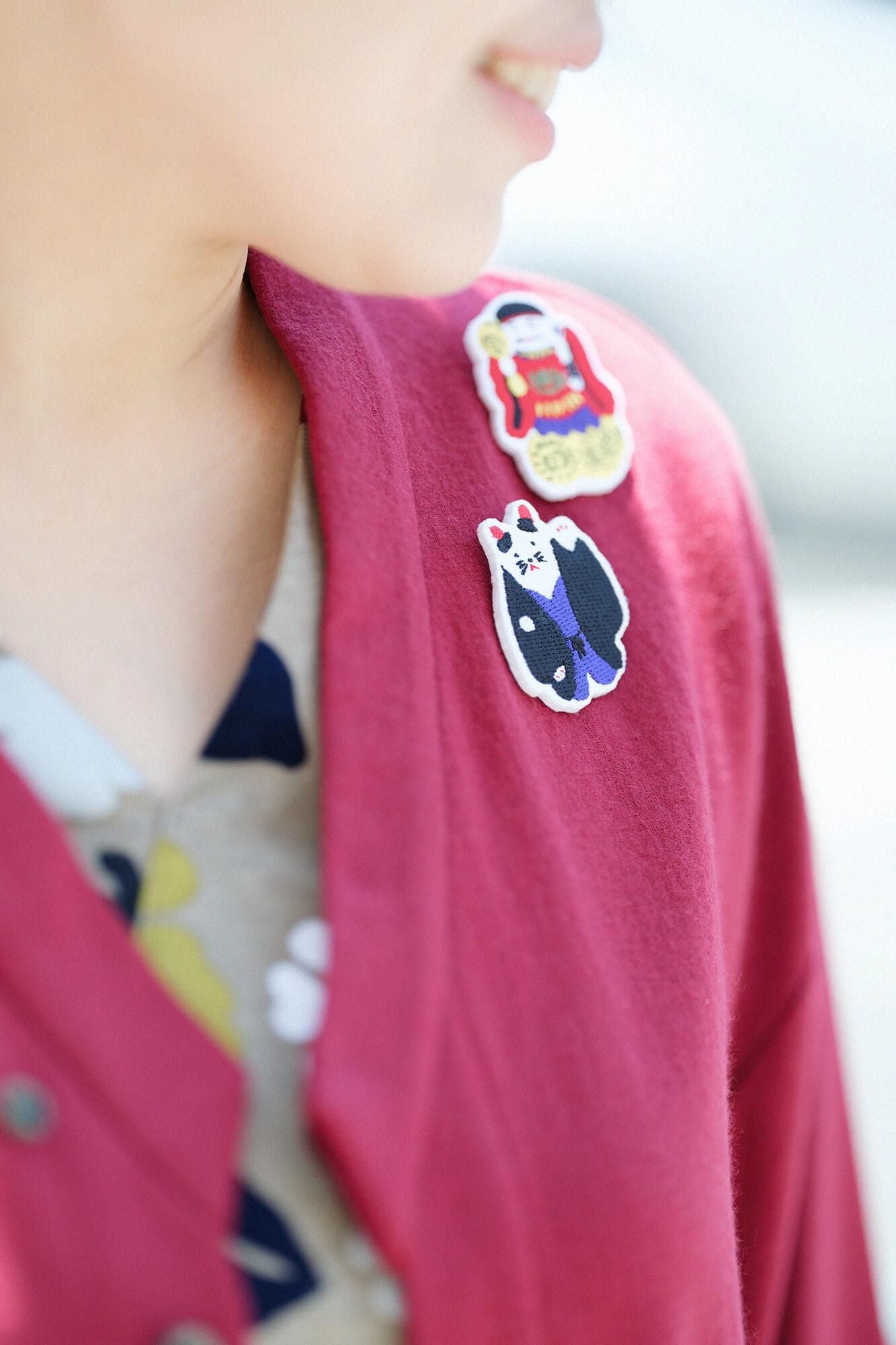 刺繍飾り（ししゅうかざり）／土人形（つちにんぎょう） 大黒（だいこく）さん