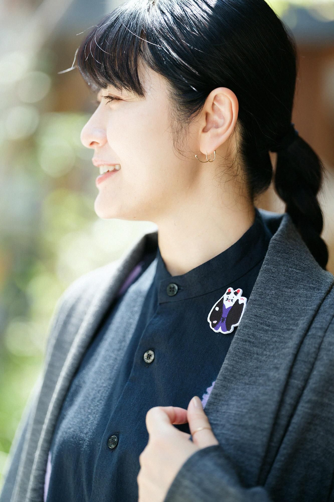 刺繍飾り（ししゅうかざり）／土人形（つちにんぎょう） 猫