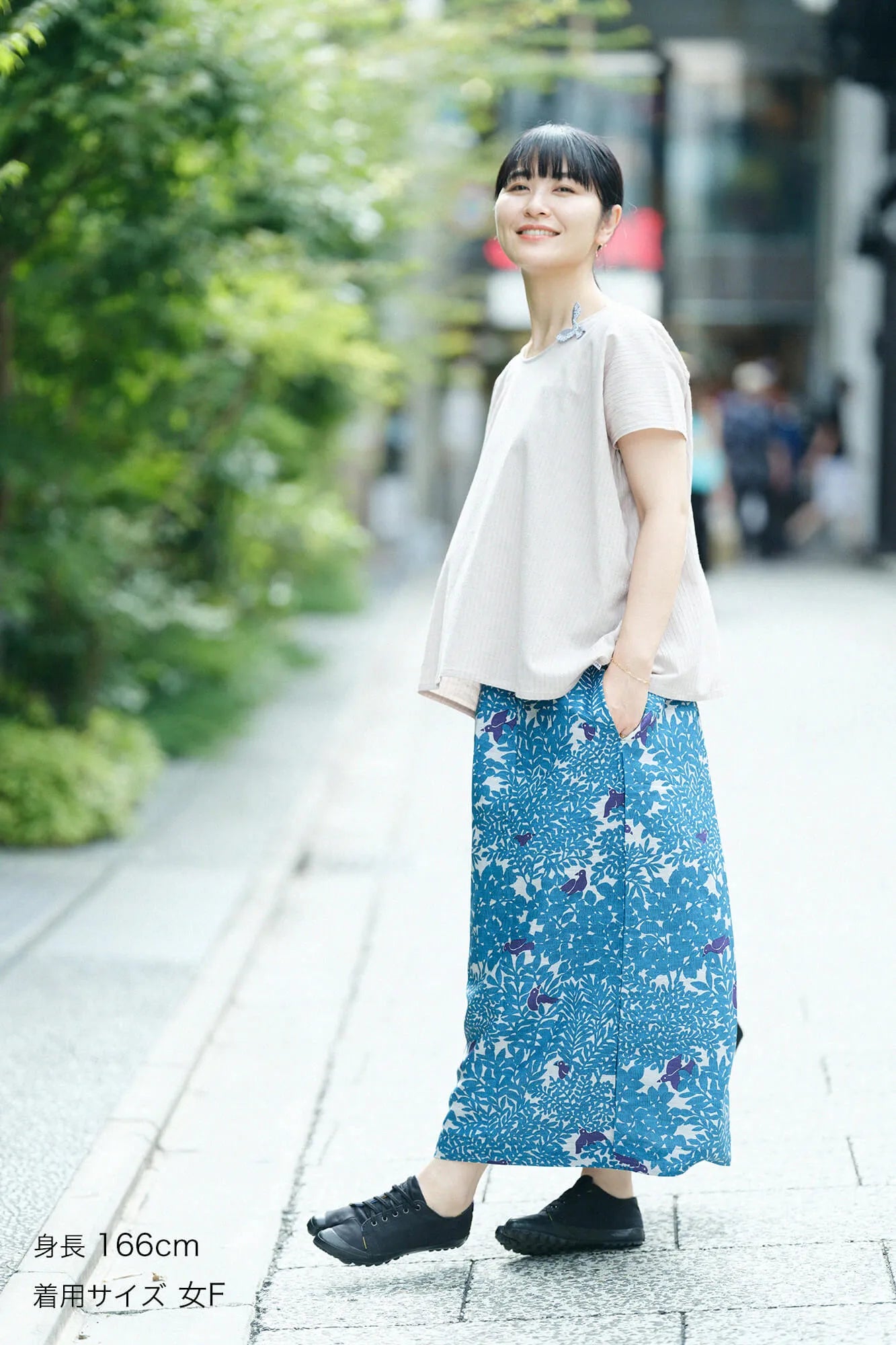 Chizimi Cotton 40/20 Akiha Square Top／Sakura Grey