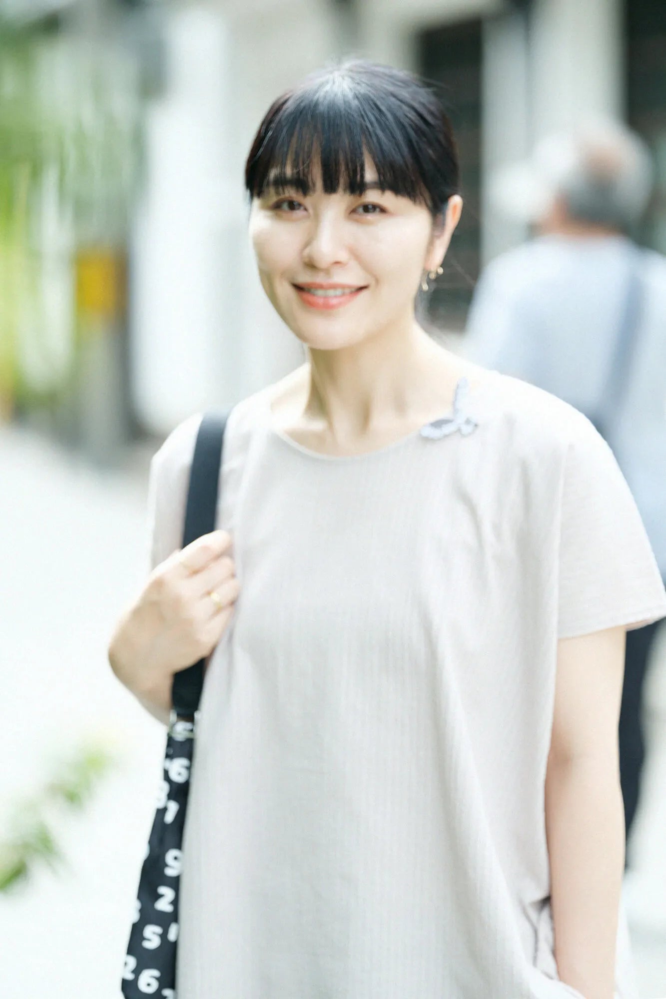 Chizimi Cotton 40/20 Akiha Square Top／Sakura Grey