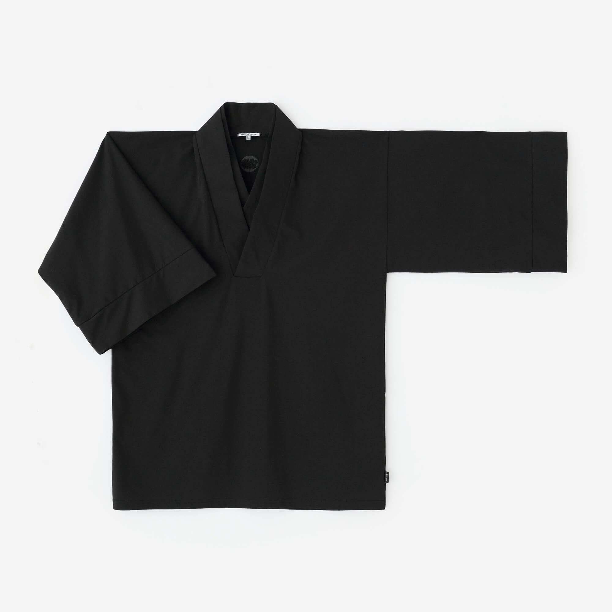 110雙線 超長棉半衿風靡／黑色