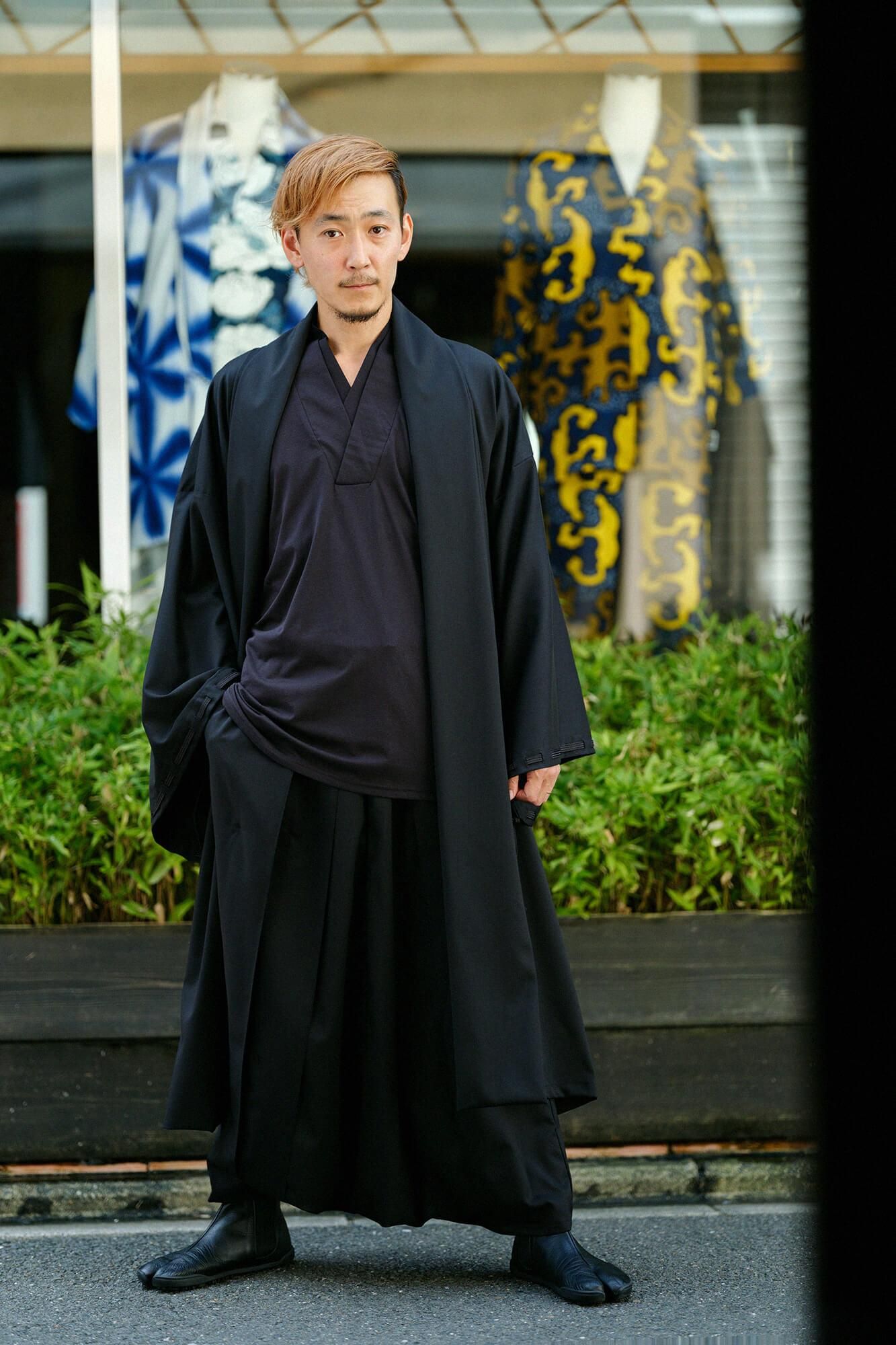 110双 超長綿（ちょうちょうめん） 半衿風靡（はんえりふうび）／濡羽色（ぬればいろ）