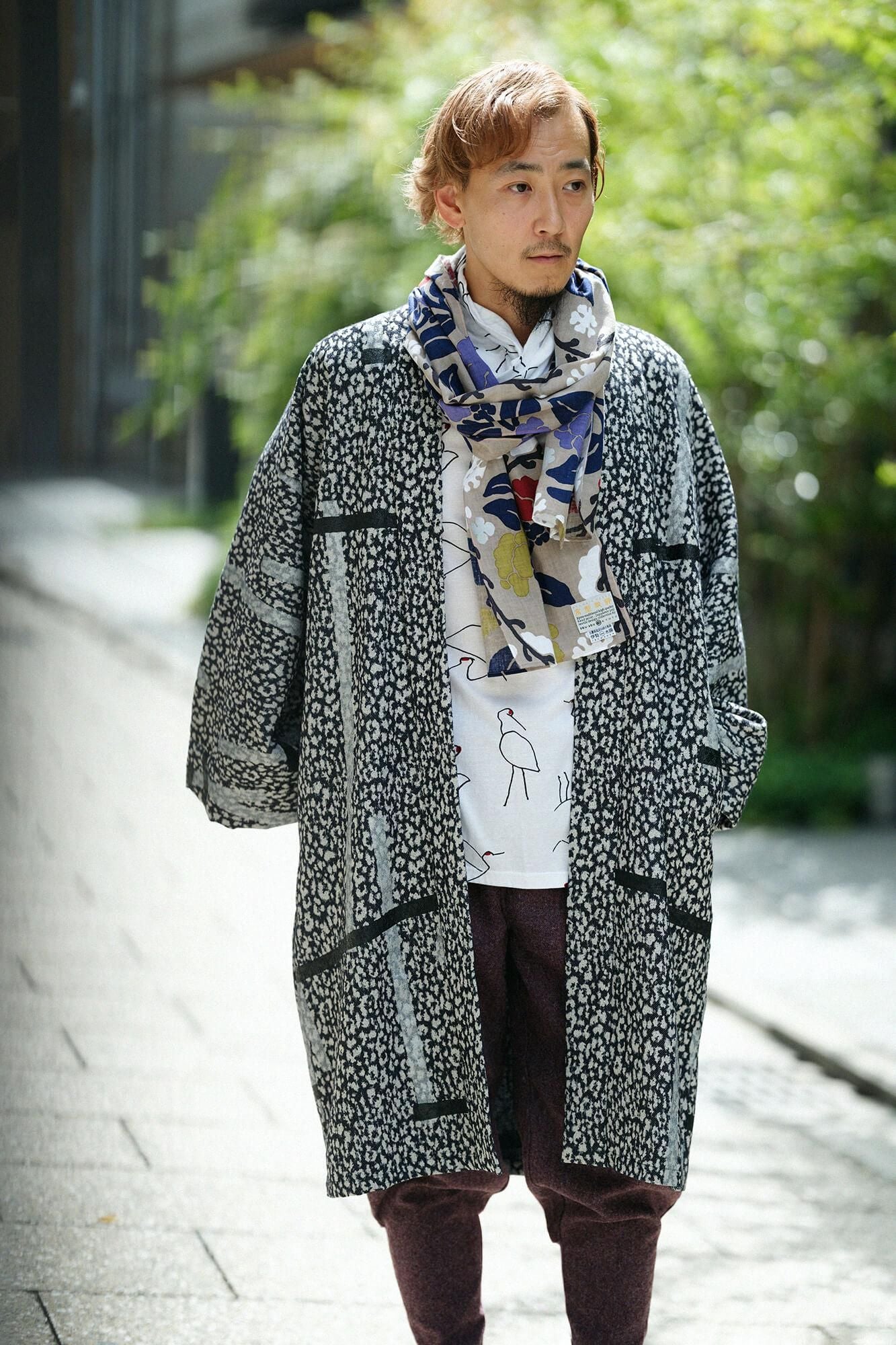 Isemomen Cotton Scarf / Camellia in Snow