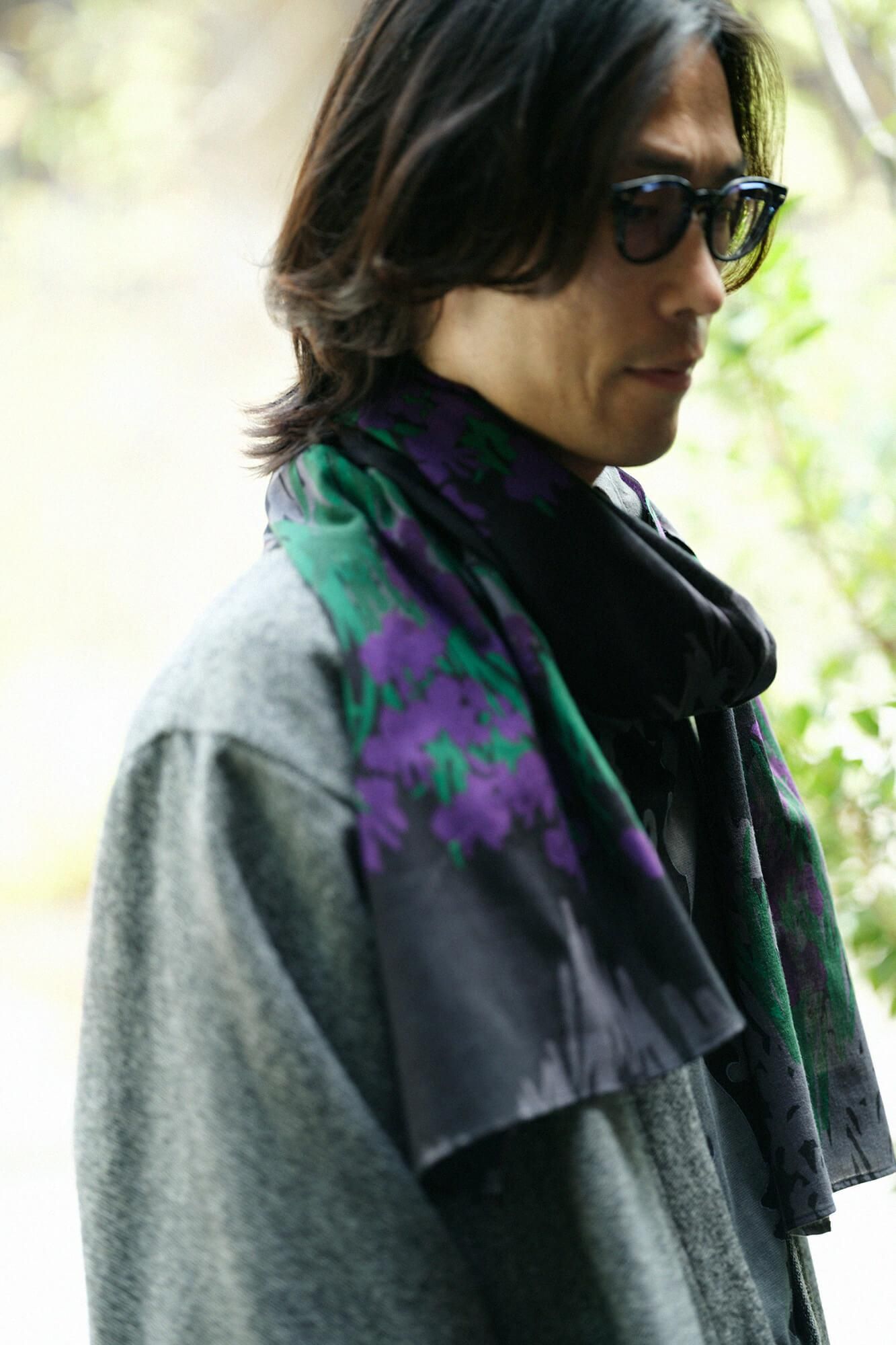 伊勢木綿 くびまき／光琳（こうりん） 燕子花図屏風（かきつばたずびょうぶ） 写し（うつし）