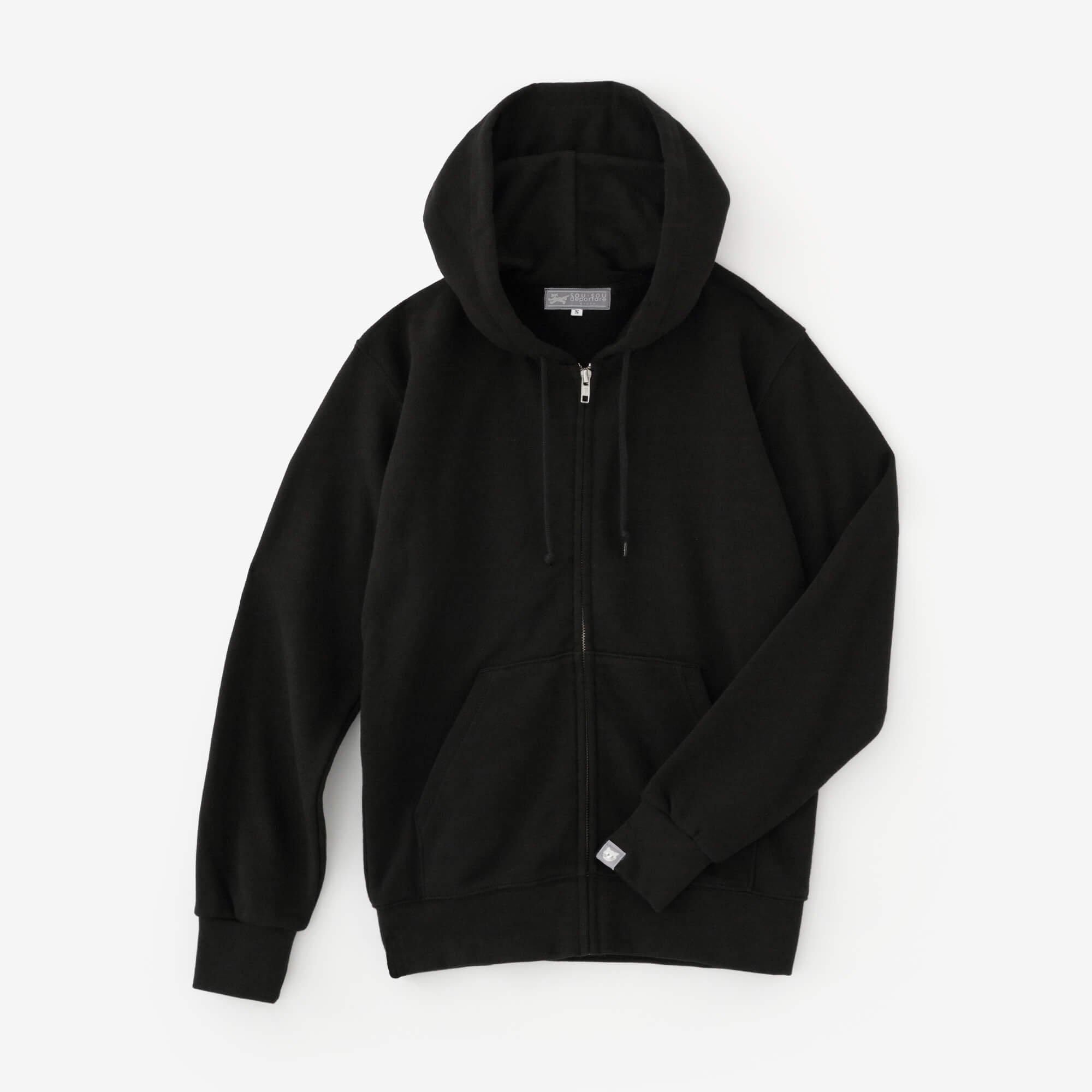 SO-SU-U デポルターレ ZIP UP スウェットパーカー[9.7]／ブラック