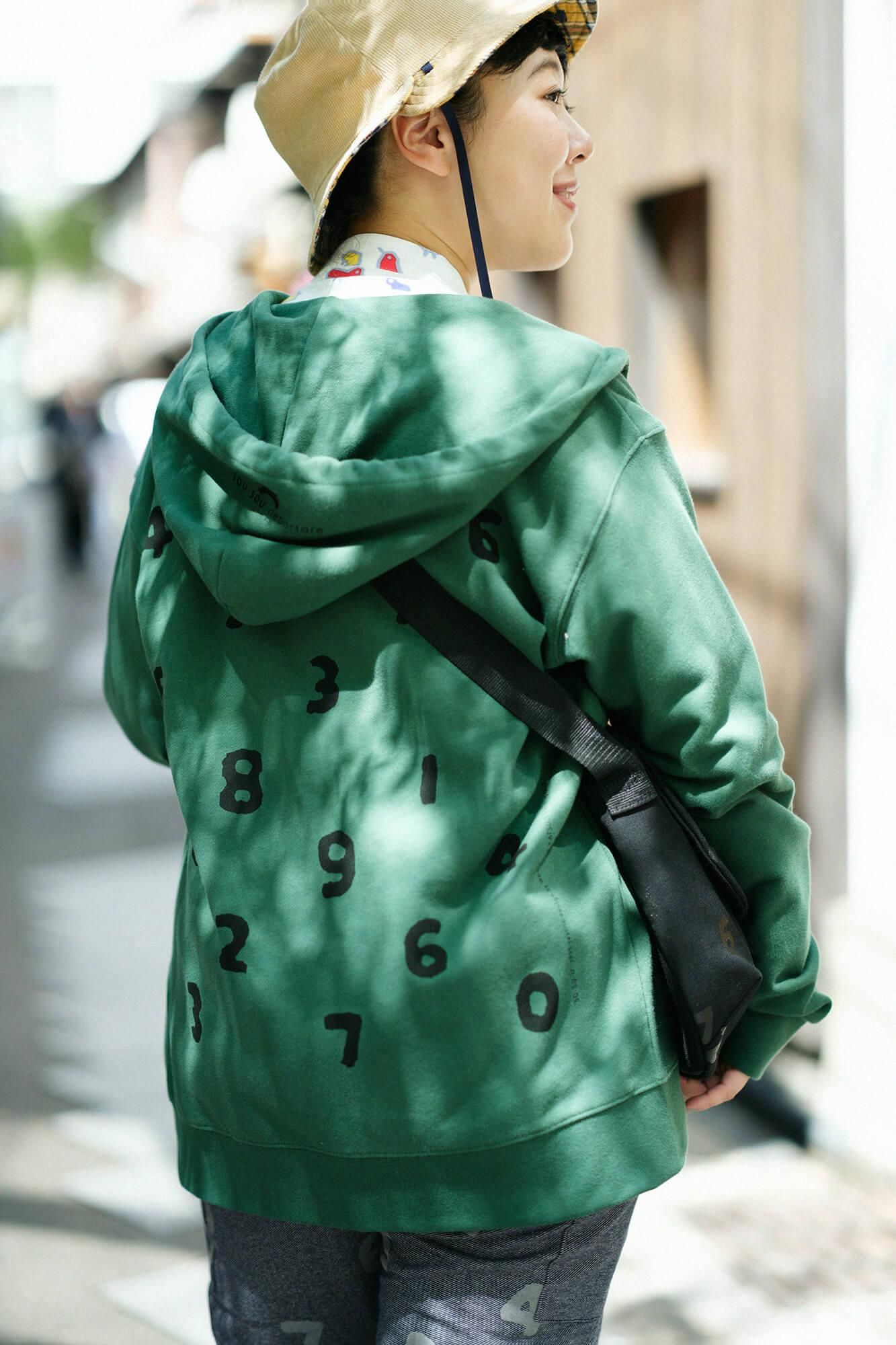 SO-SU-U デポルターレ ZIP UP スウェットパーカー[9.7]／アイビーグリーン