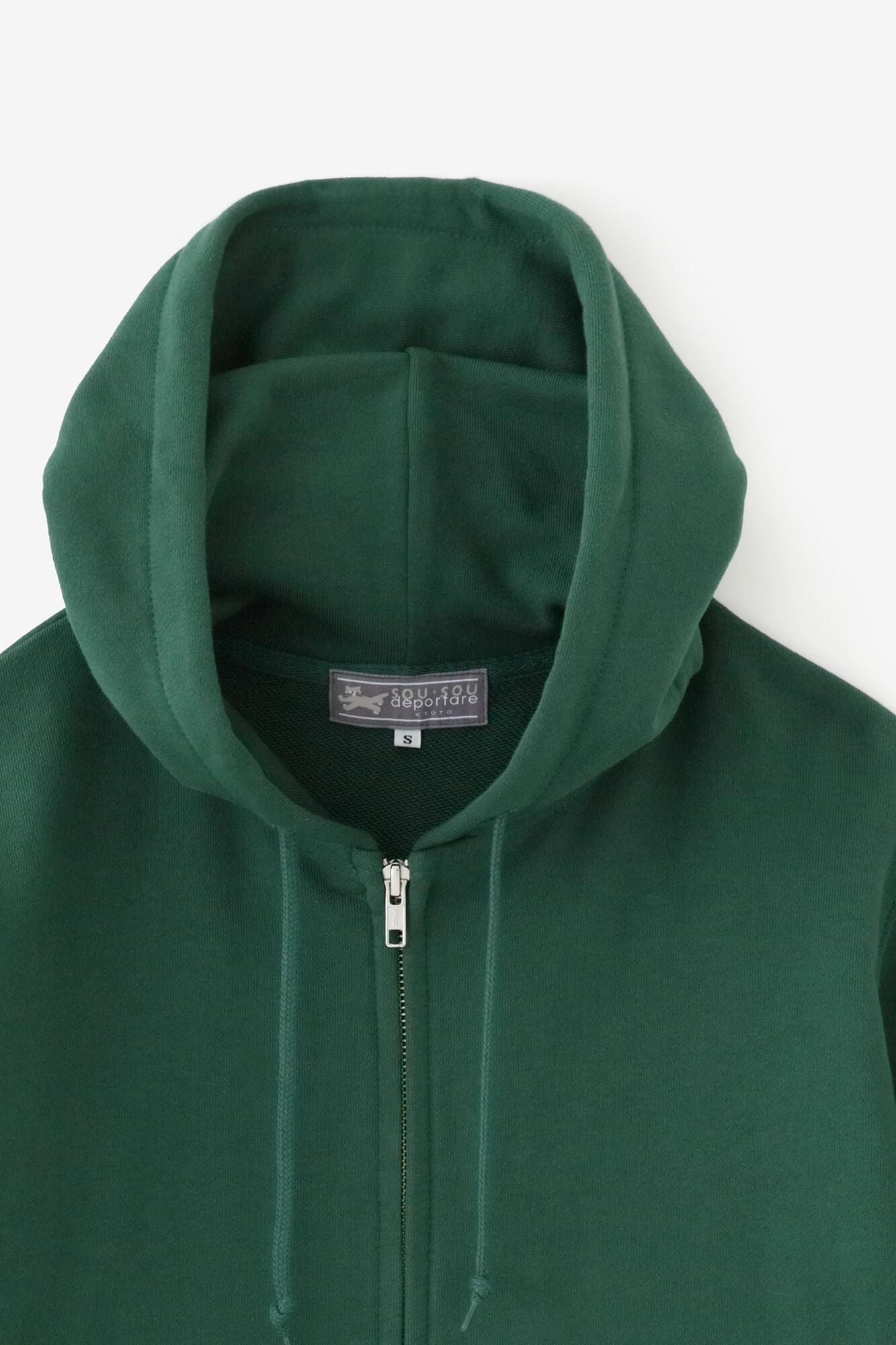SO-SU-U デポルターレ ZIP UP スウェットパーカー[9.7]／アイビーグリーン