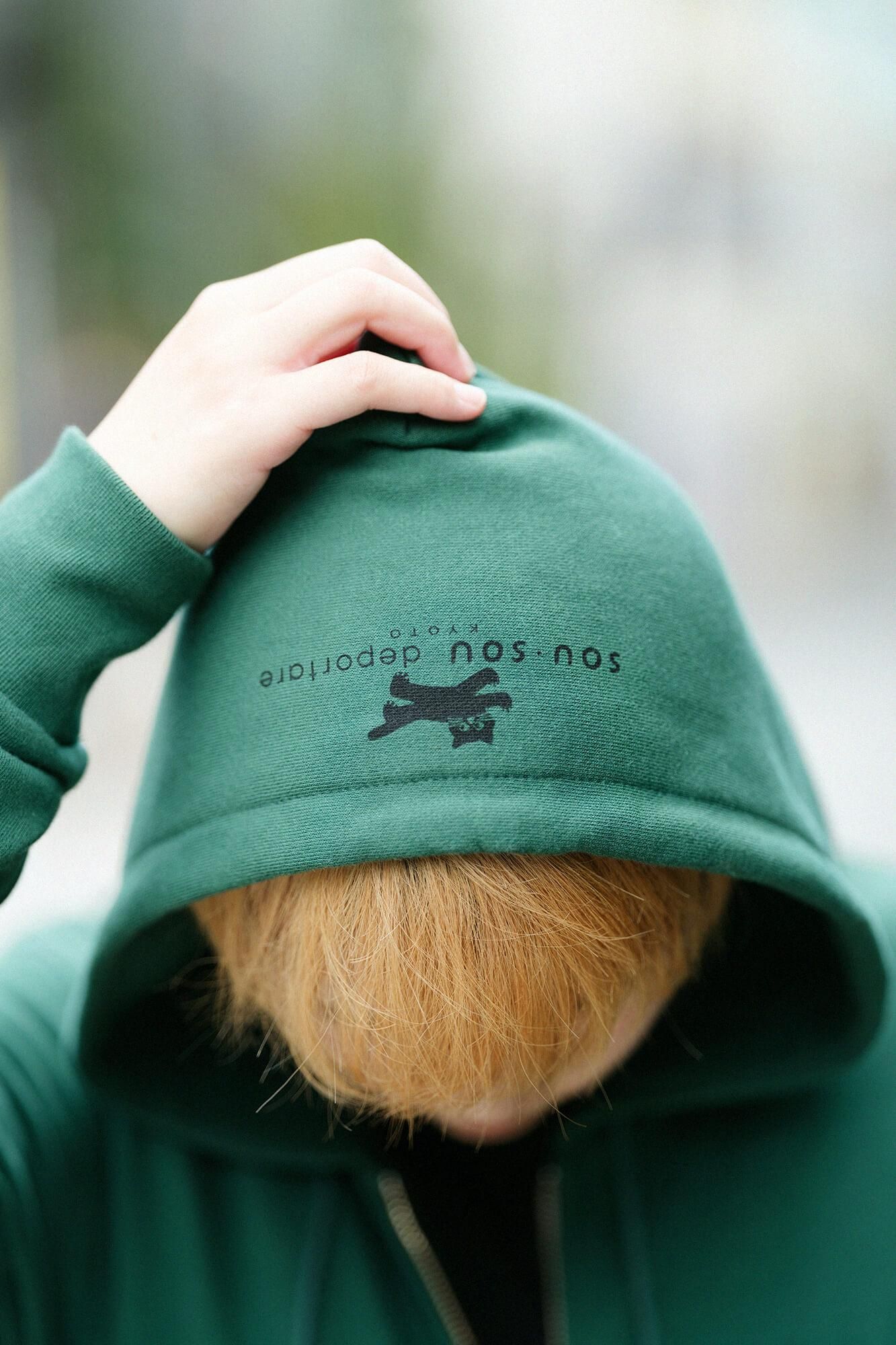 SO-SU-U十數deportare ZIP UP運動帽T [9.7]／常春藤綠