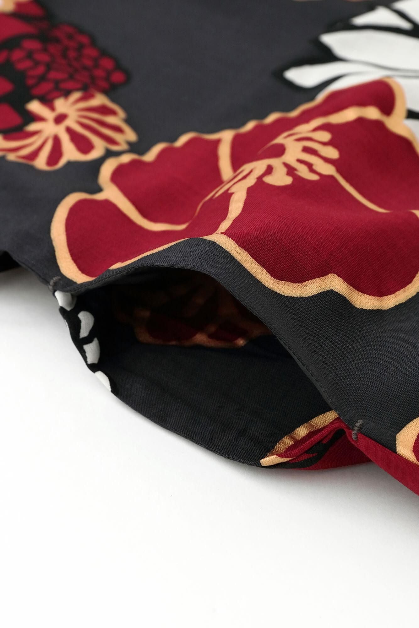 Muslin Wool Rectangular Dress / Gold Damask