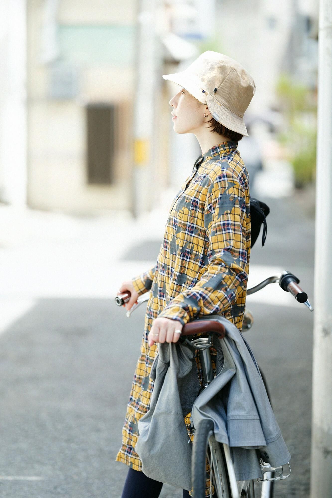 人字节检查H.N.骑自行车连衣裙/ohreka