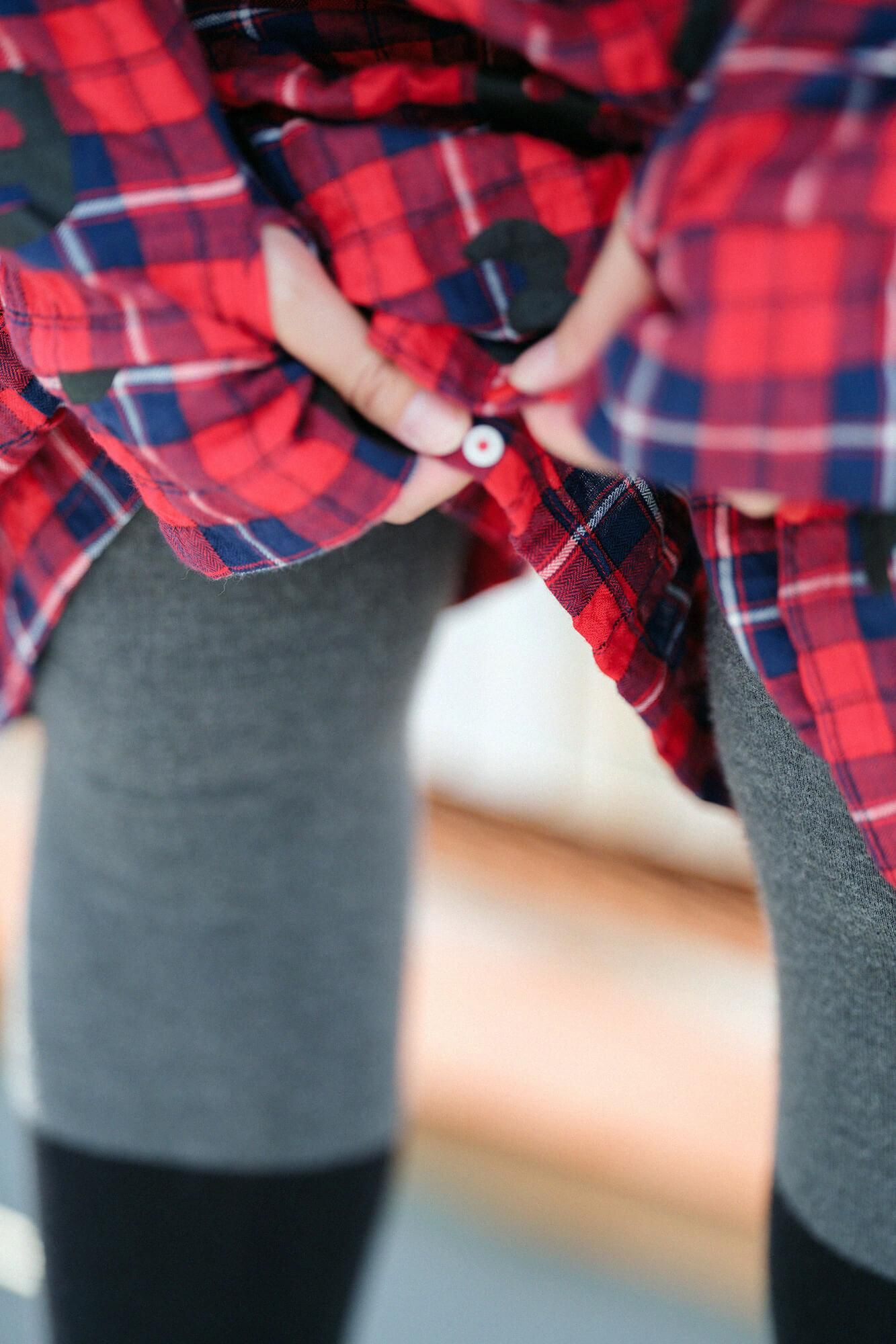 Herringbone Check H.N.BIKE One-piece Dress / SO-SU-U Scarlet