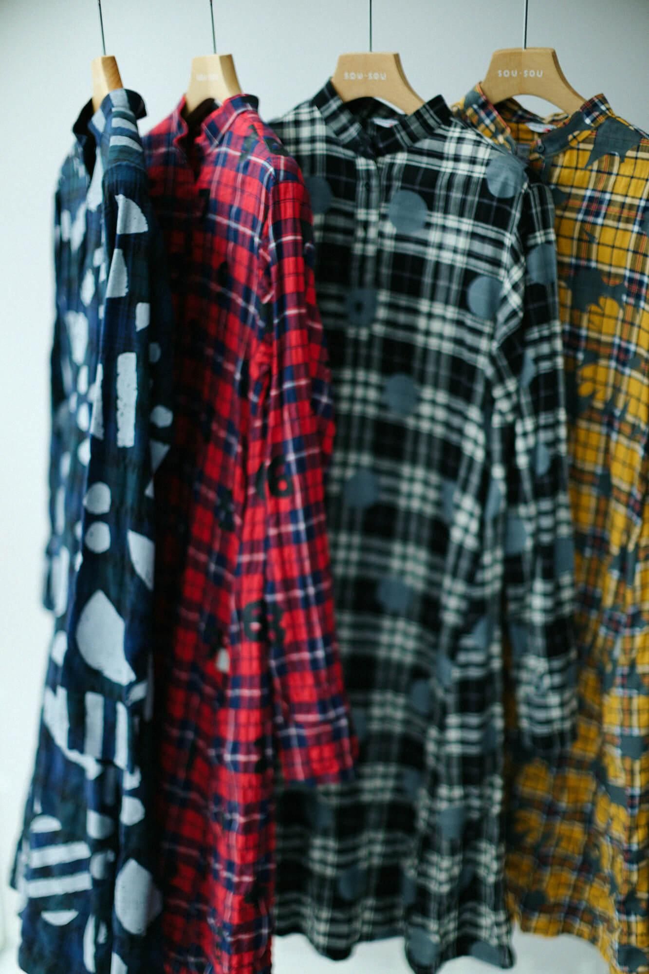 Herringbone Check H.N.BIKE One-piece Dress / SO-SU-U Scarlet
