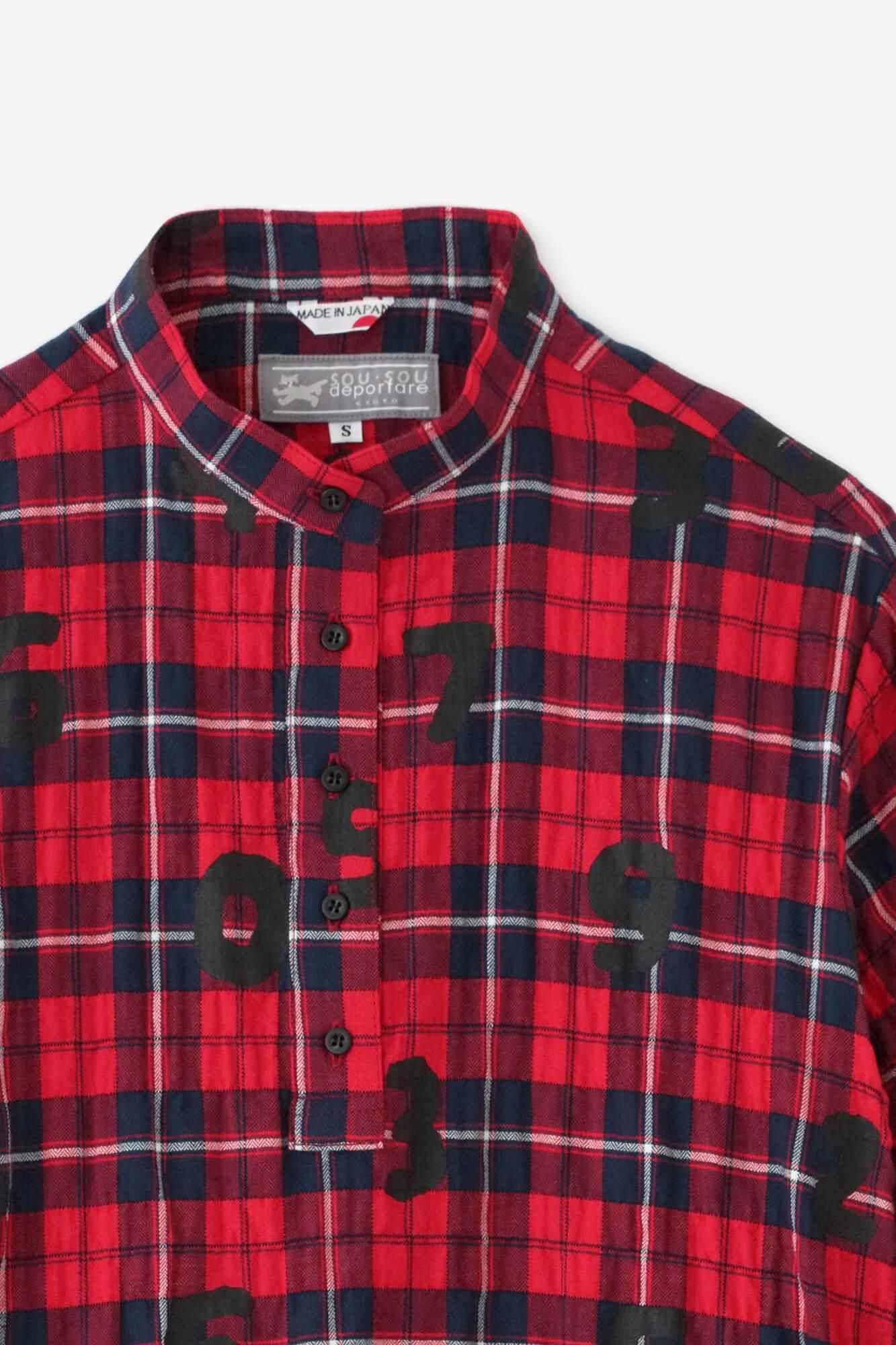 Herringbone Check H.N.BIKE One-piece Dress / SO-SU-U Scarlet