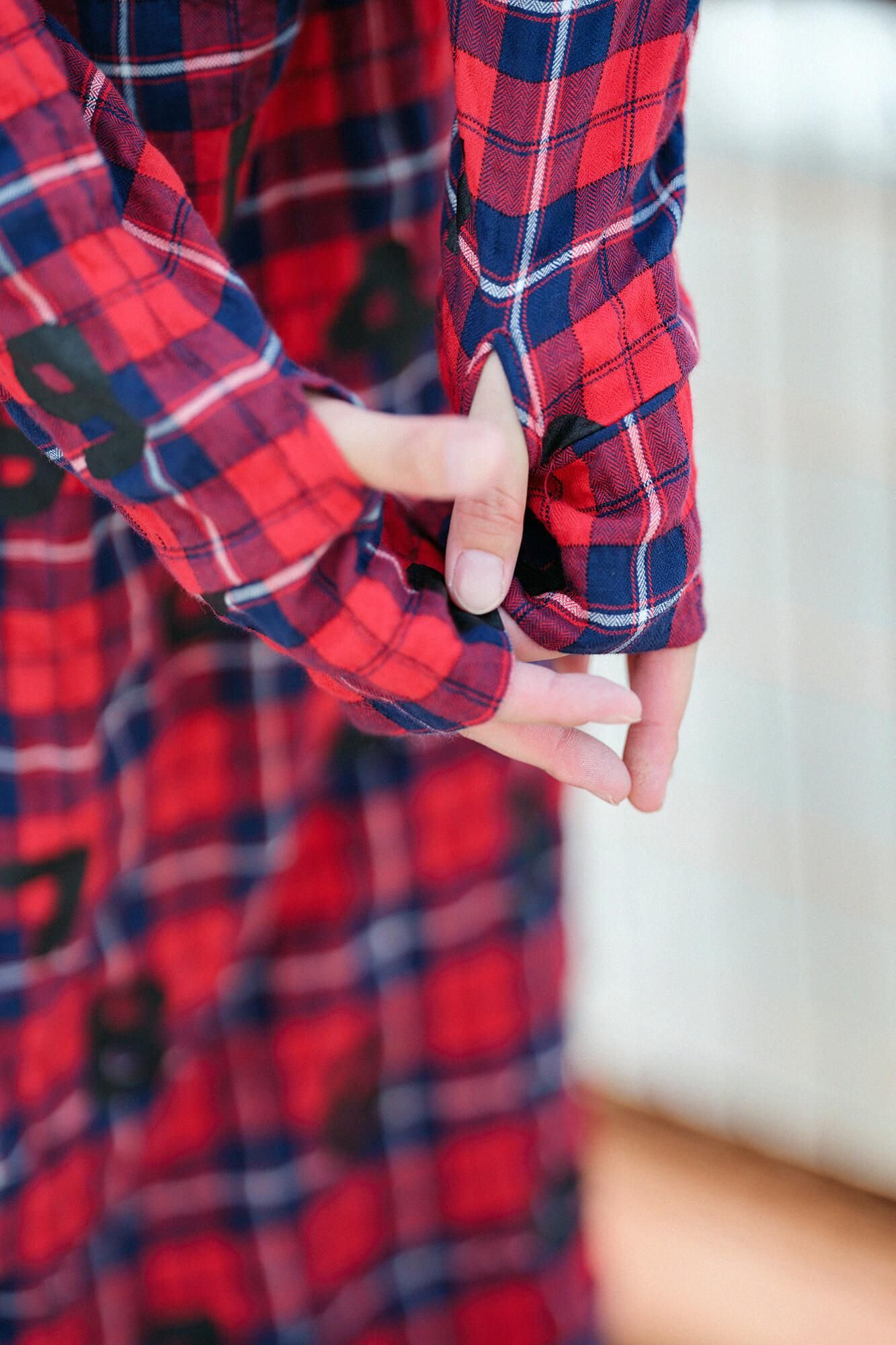 Herringbone Check H.N.BIKE One-piece Dress / SO-SU-U Scarlet