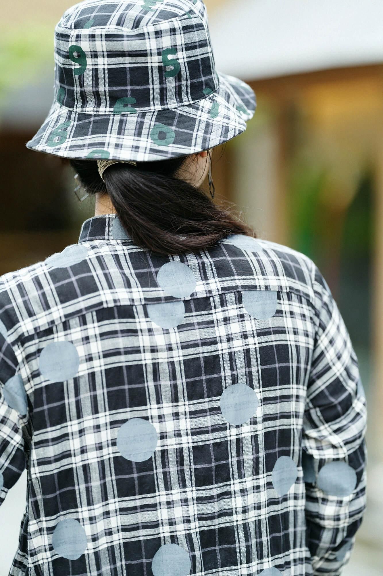 人字形織格紋H.N.BIKE連身裙／圓點 間疏