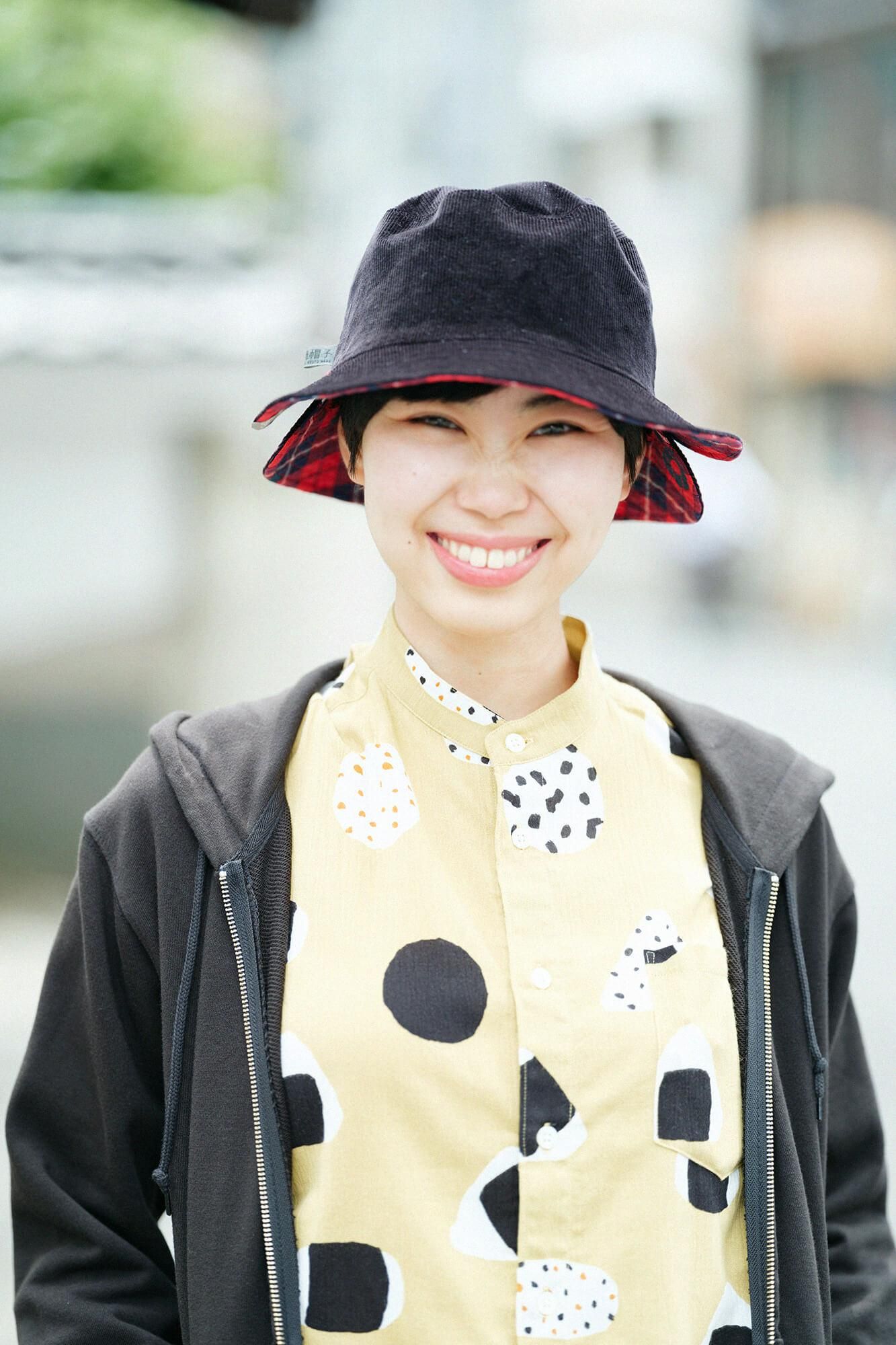 Chizimi Cotton 20/20 Stand Collar Long-sleeved Shirt / Rice Balls