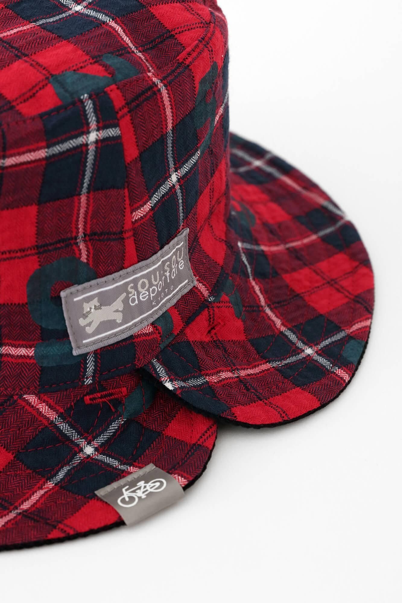 [net uniquement] CHAPEAU DE VÉLO réversible/Carreaux rouges x SO-SU-U