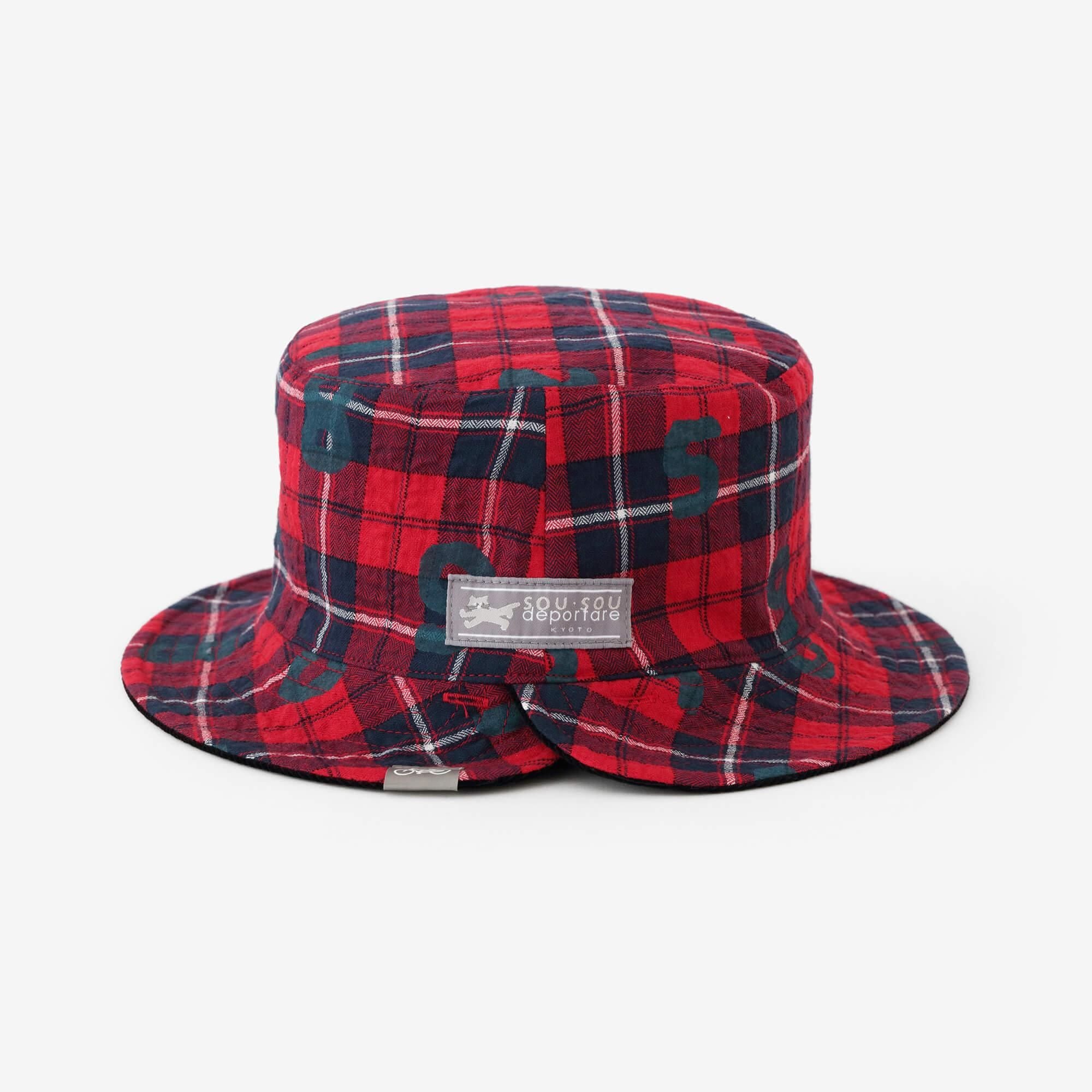 [net uniquement] CHAPEAU DE VÉLO réversible/Carreaux rouges x SO-SU-U