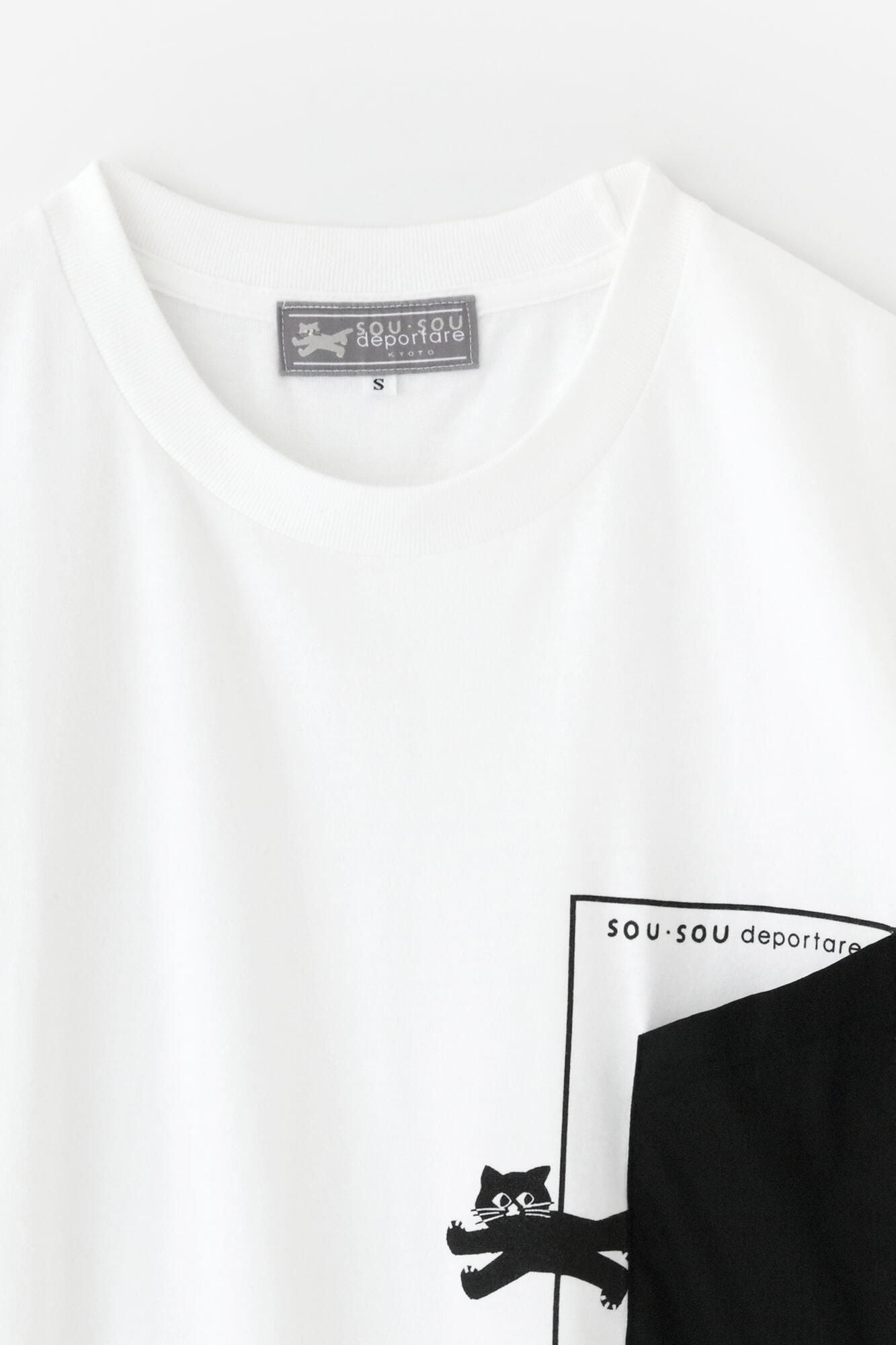 長袖 escape ポケットTシャツ[5.6]／ホワイト