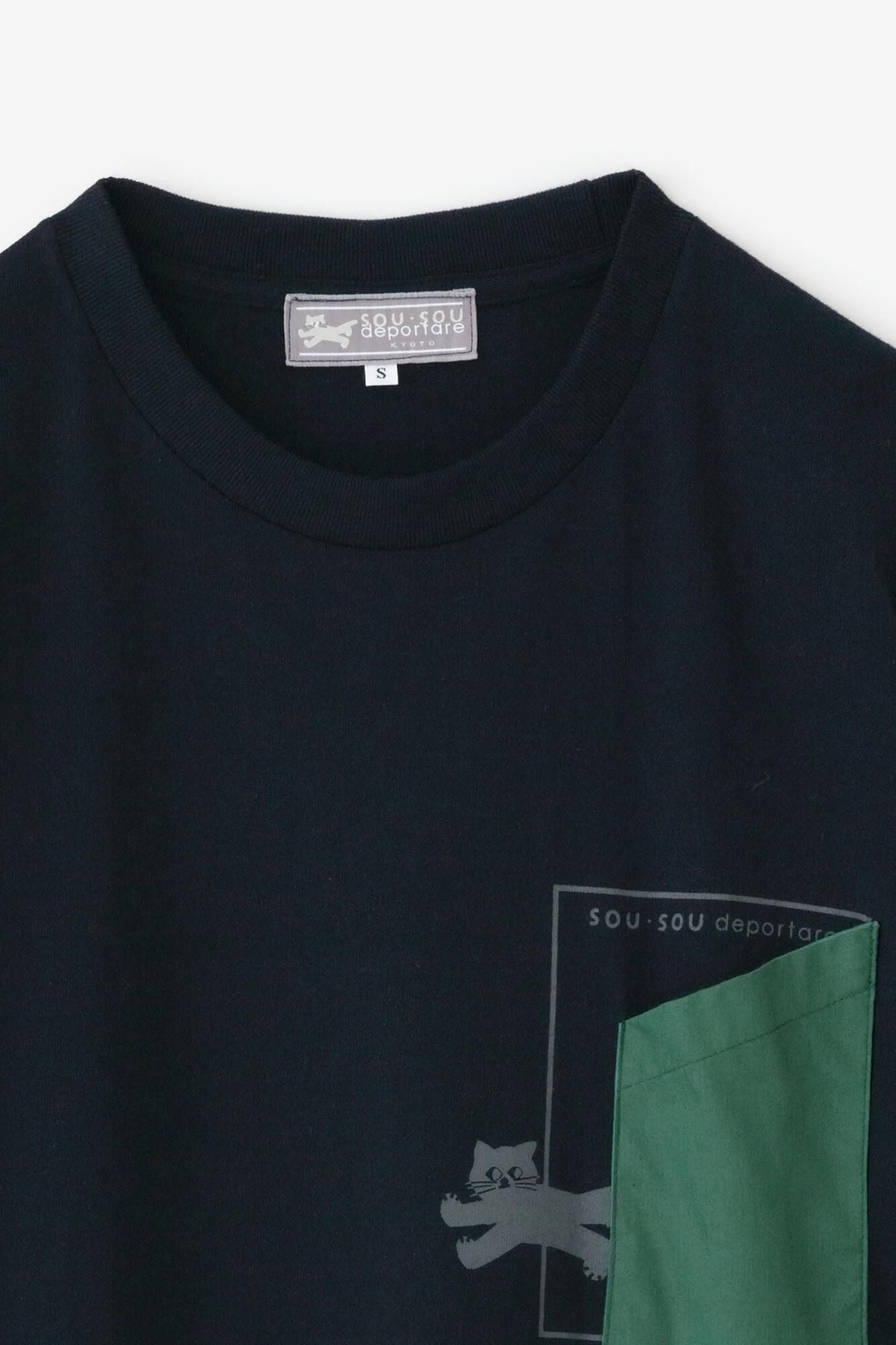 長袖 escape ポケットTシャツ[5.6]／ネイビー