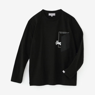 長袖 escape ポケットTシャツ[5.6]／ブラック