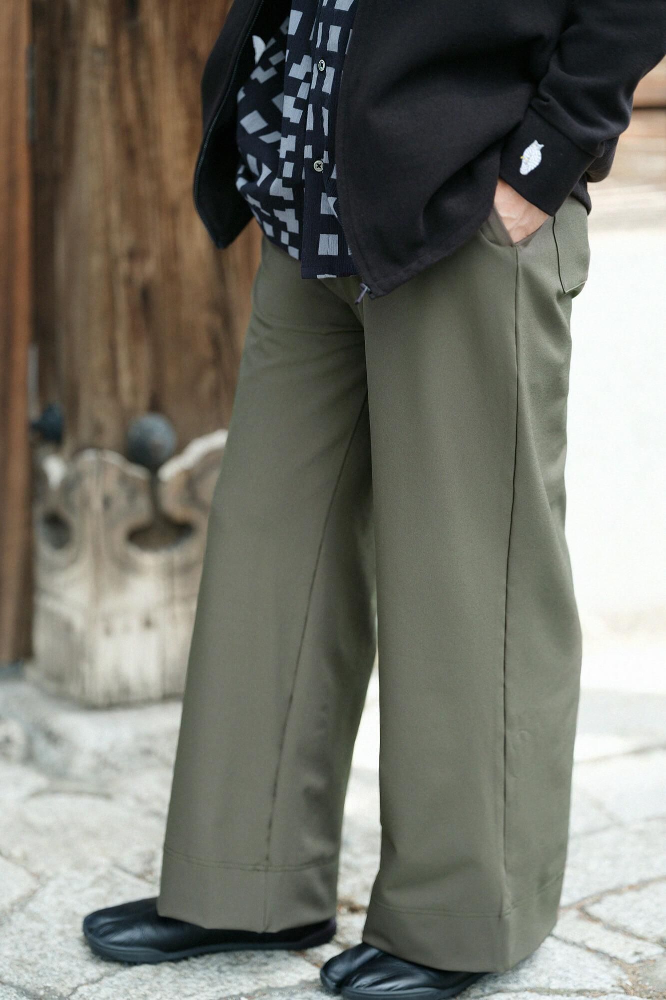 2WAY Stretch Twill Wide Pants / Olive Green