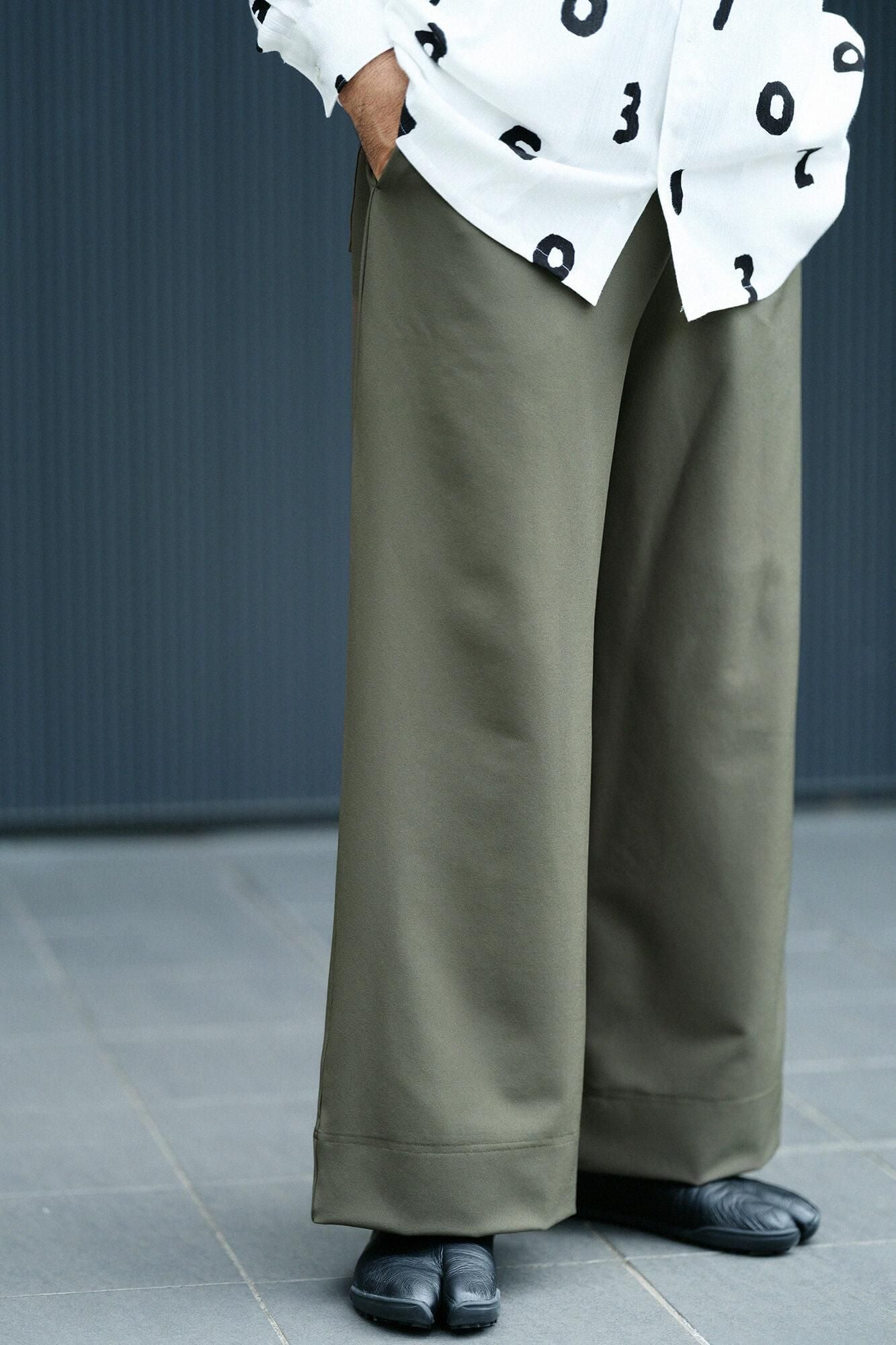 2WAY Stretch Twill Wide Pants / Olive Green